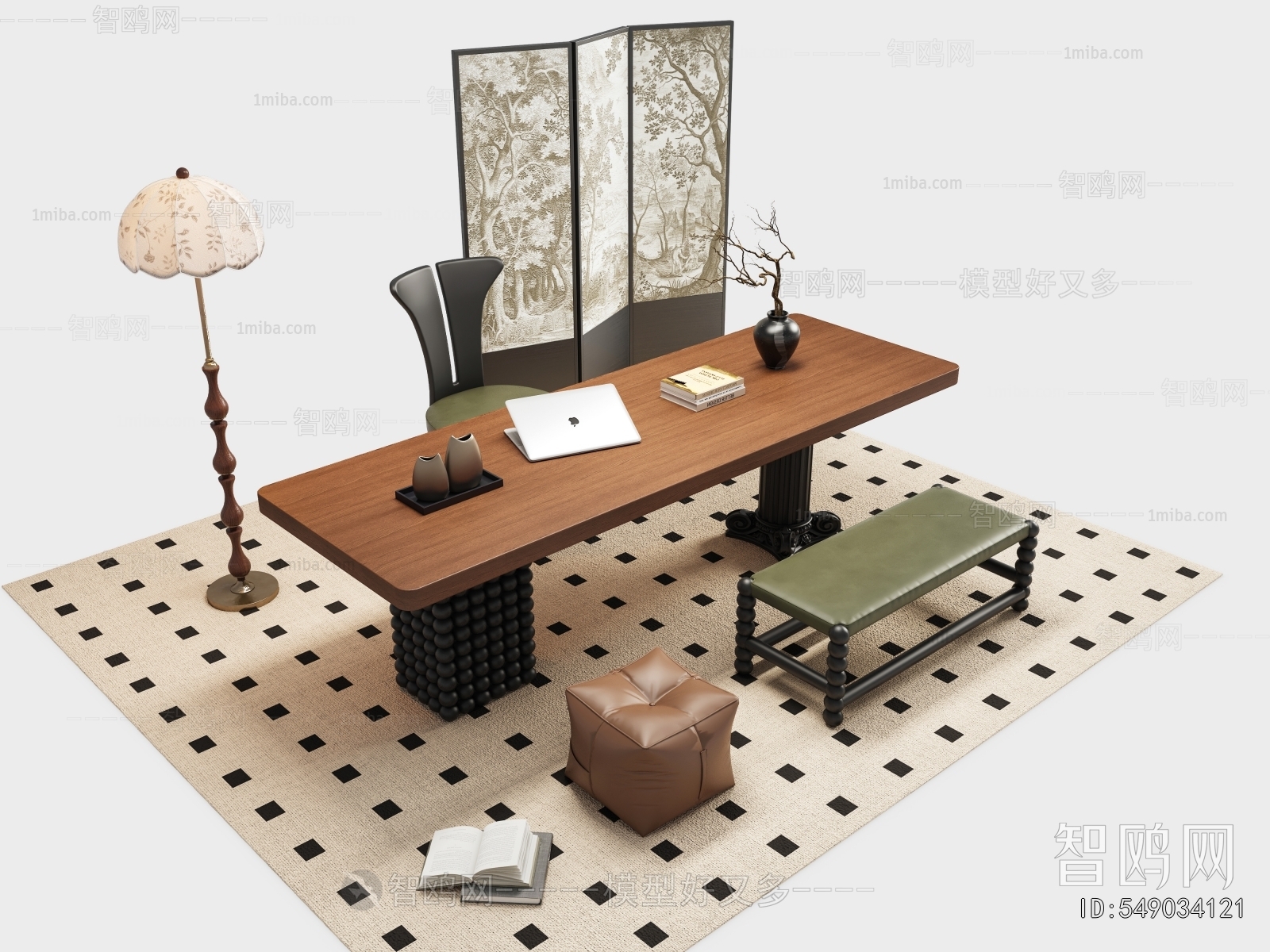 French Style Computer Desk And Chair