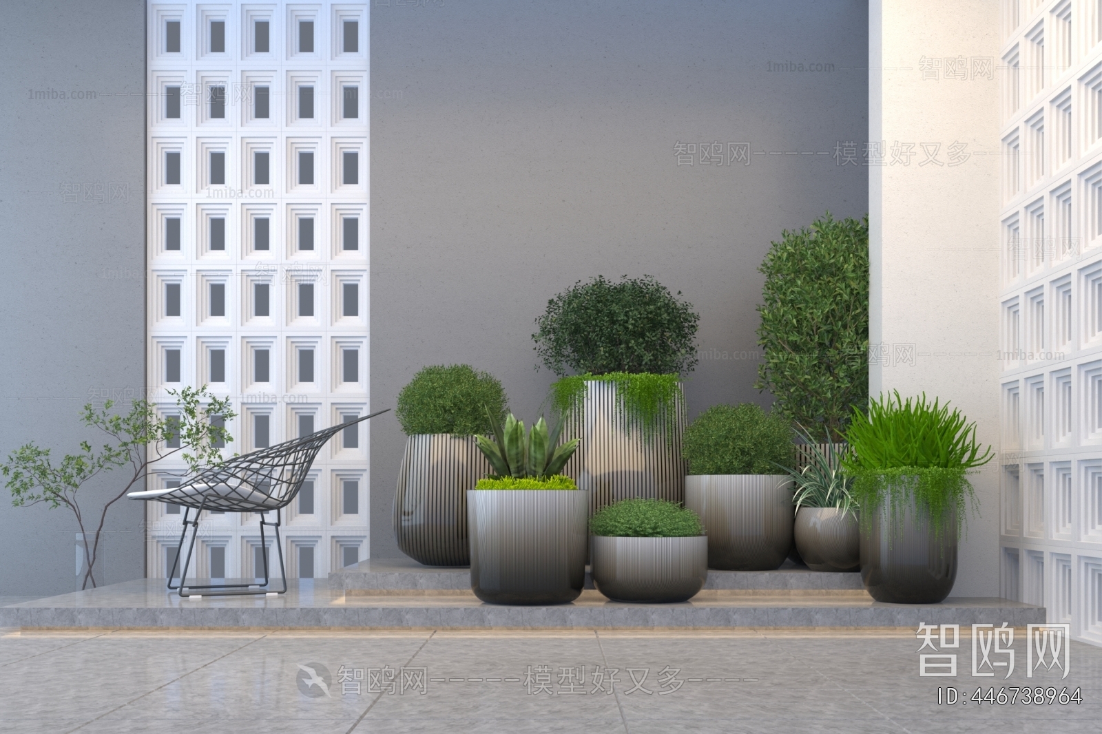 Modern Ground Green Plant Potted Plants