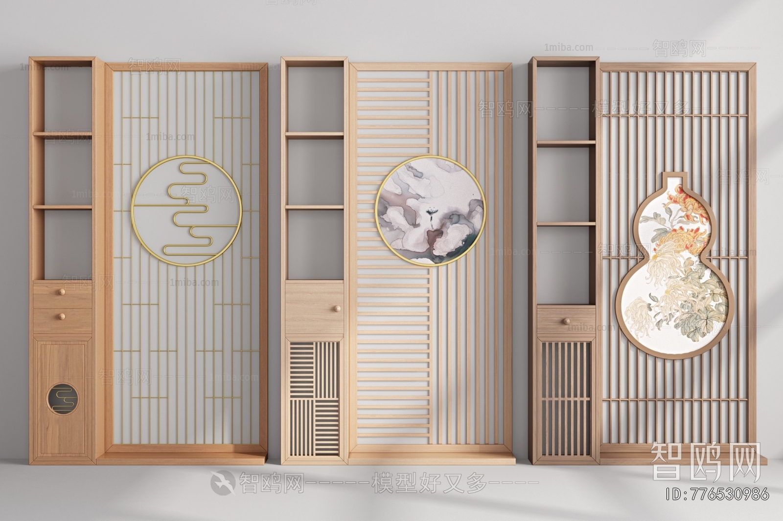 New Chinese Style Wooden Screen Partition