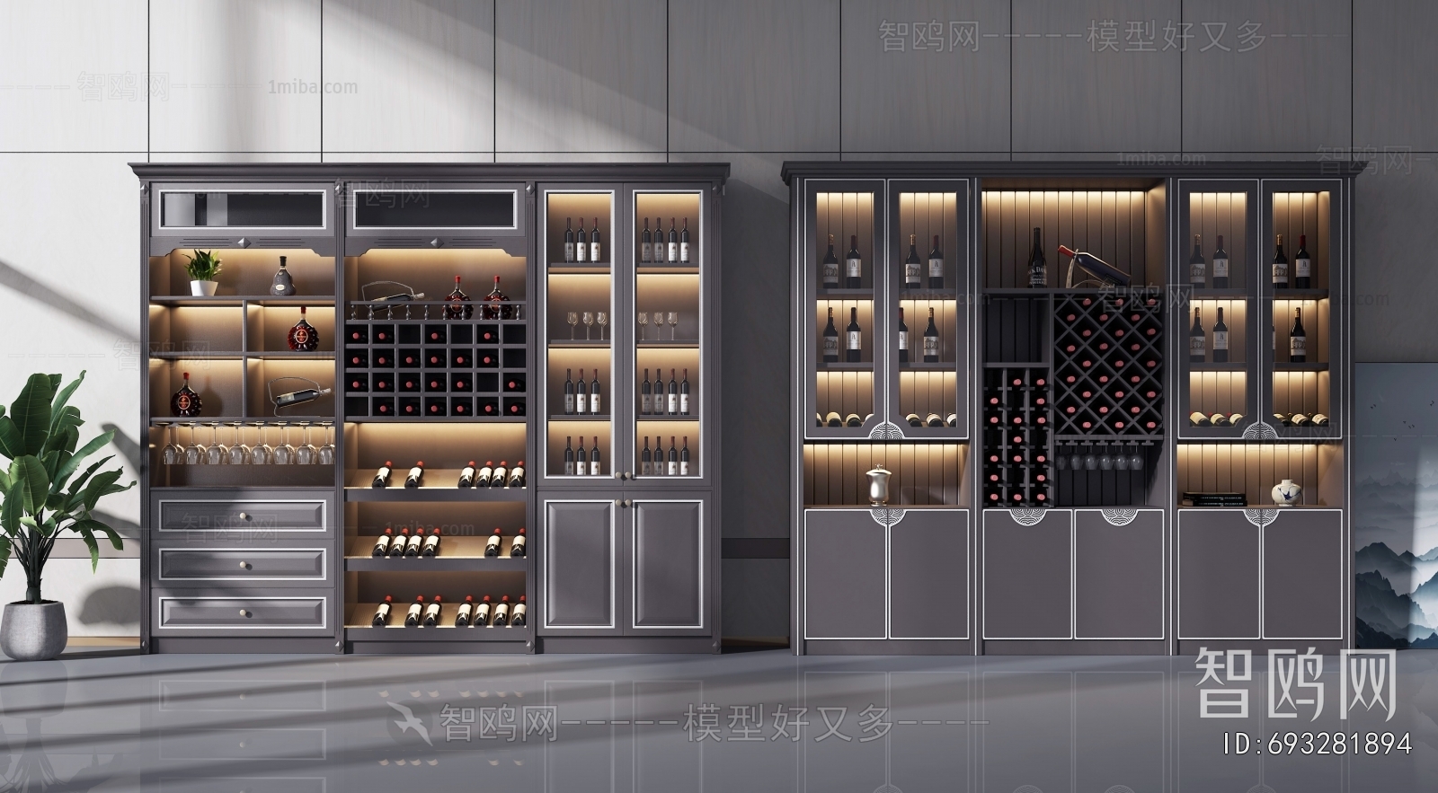 New Chinese Style Wine Cabinet