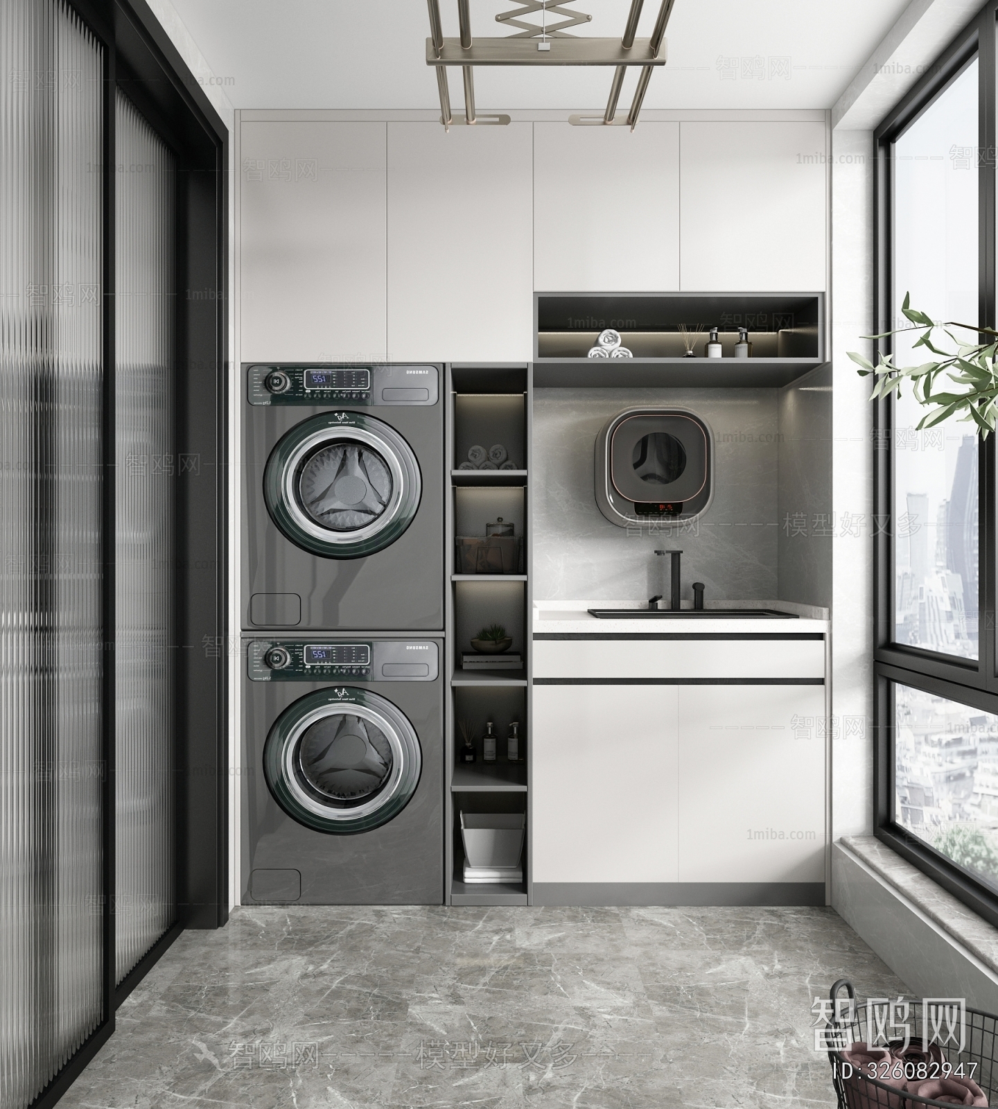 Modern Balcony Laundry Room