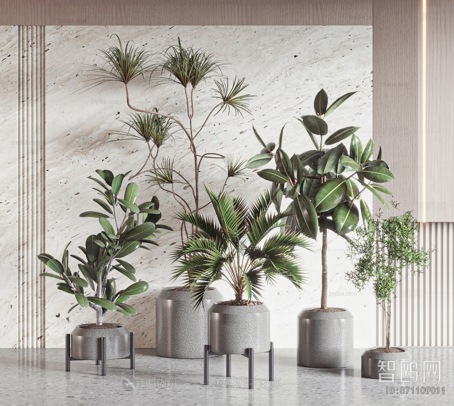 Modern Ground Green Plant Potted Plants