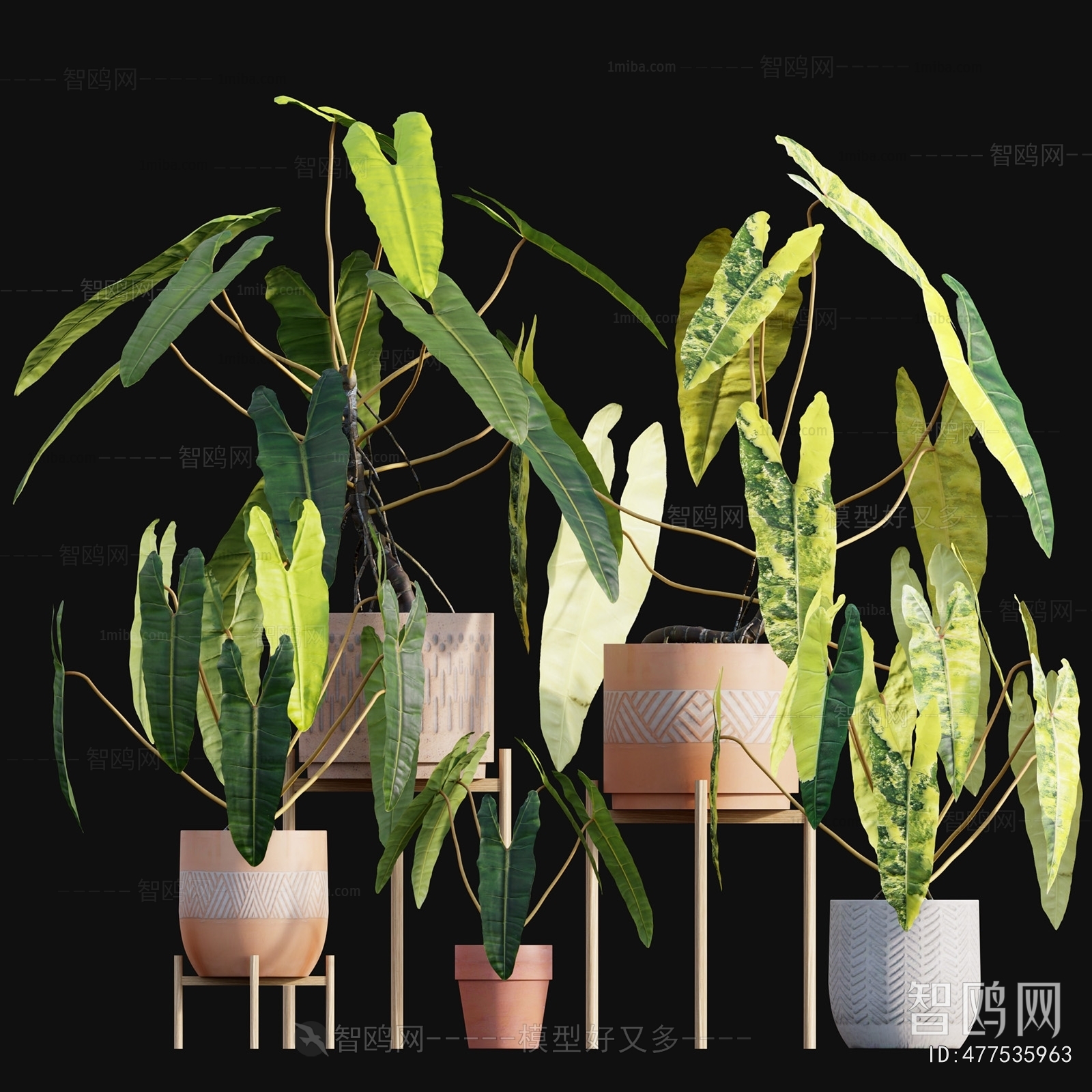 Modern Potted Green Plant