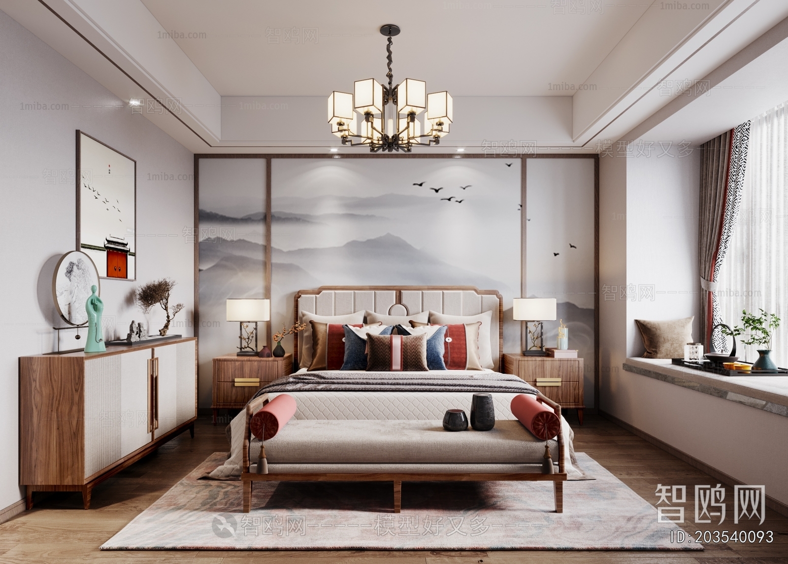 New Chinese Style Bedroom