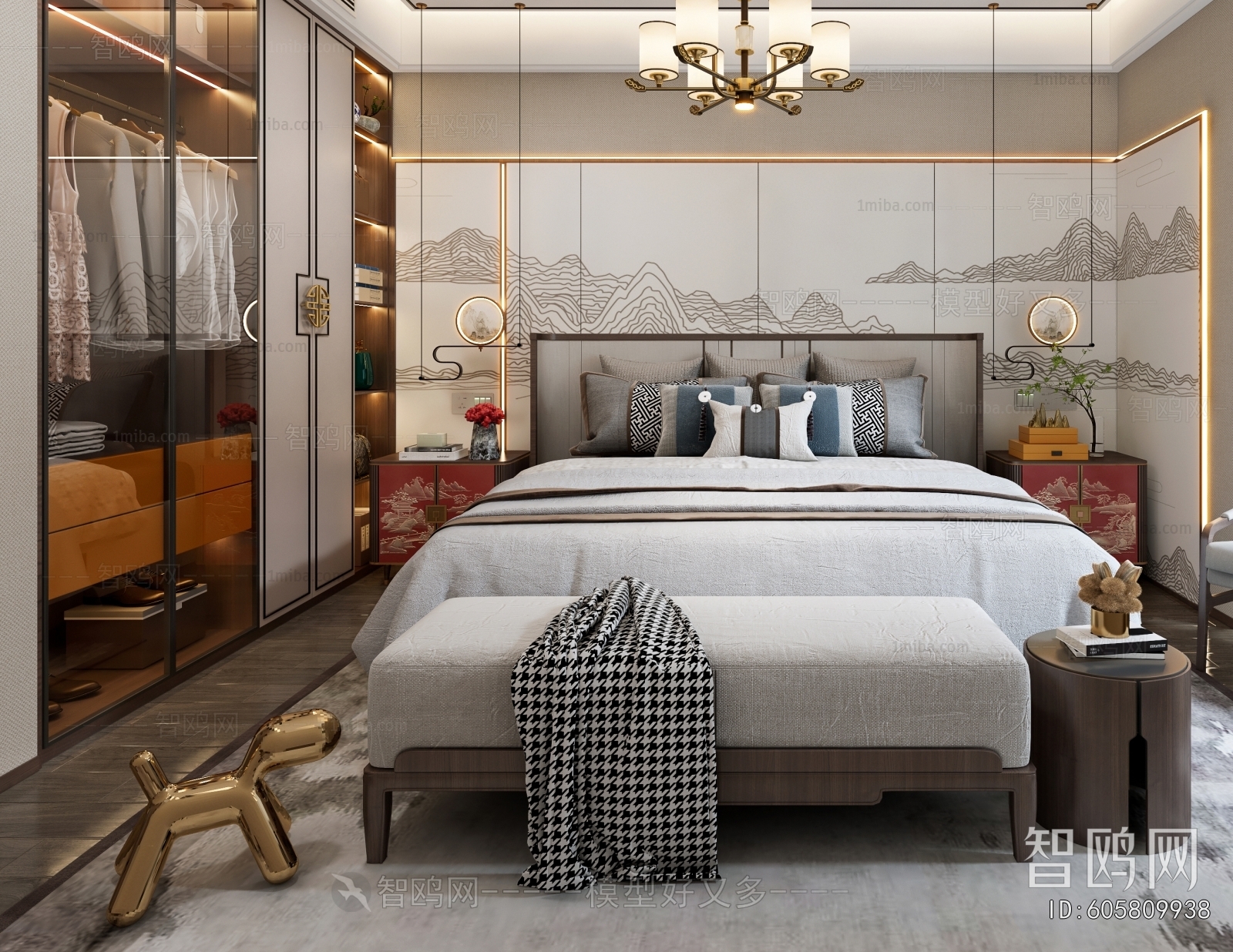 New Chinese Style Bedroom