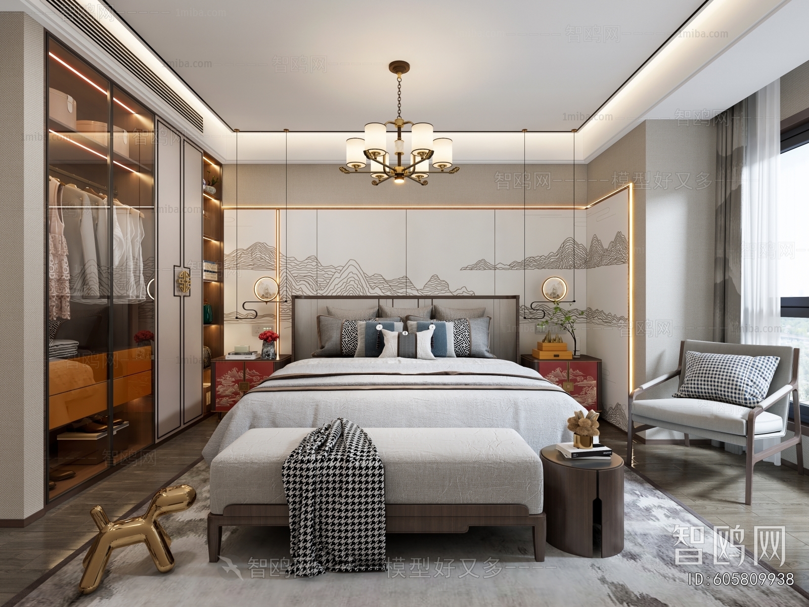 New Chinese Style Bedroom