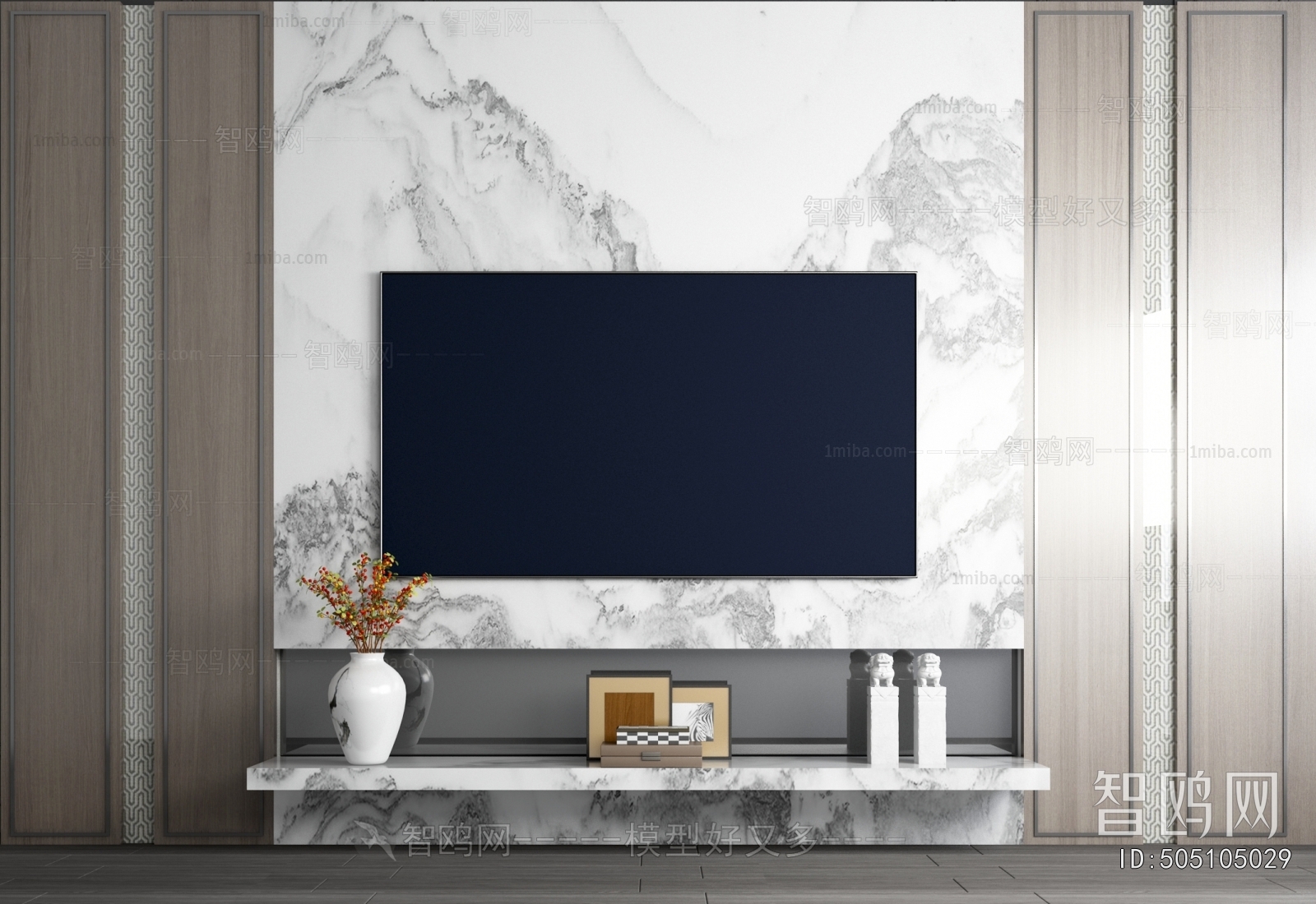 New Chinese Style TV Wall