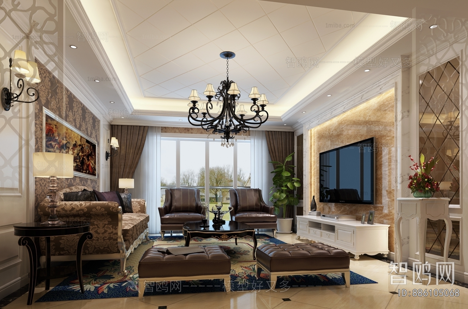 Simple European Style A Living Room