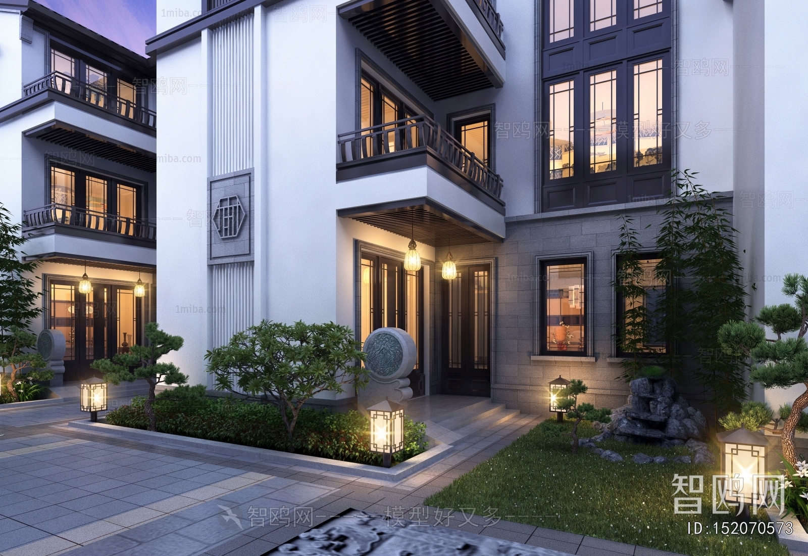 New Chinese Style Villa Appearance