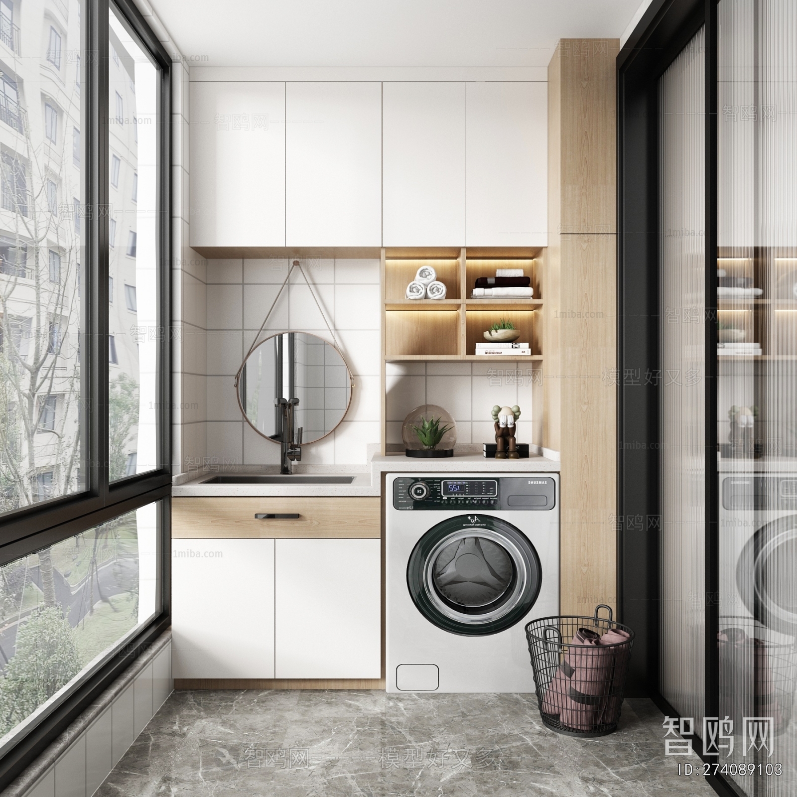 Nordic Style Balcony Laundry Room