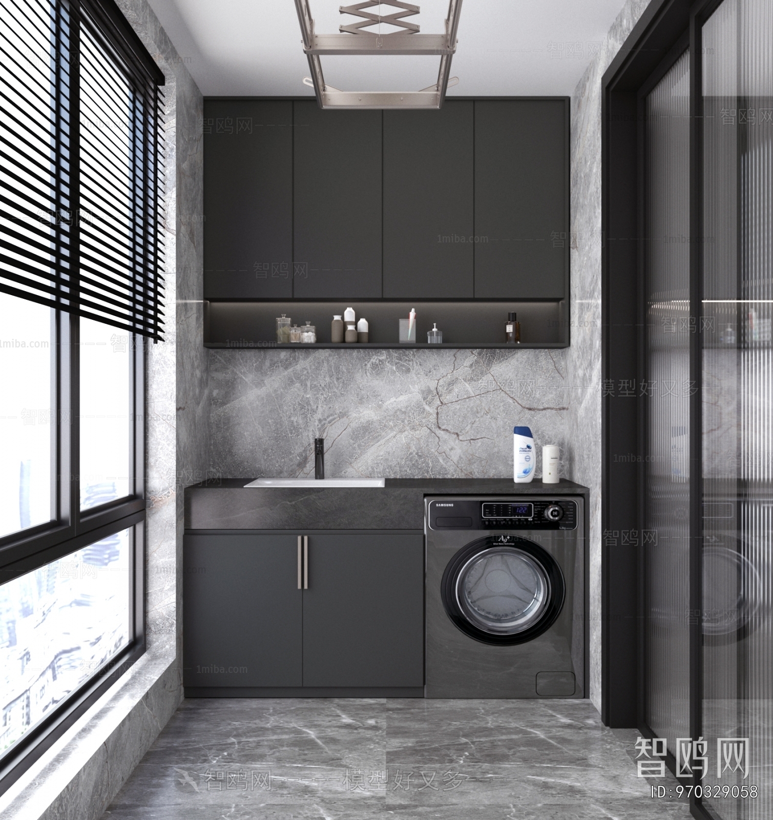 Modern Balcony Laundry Room