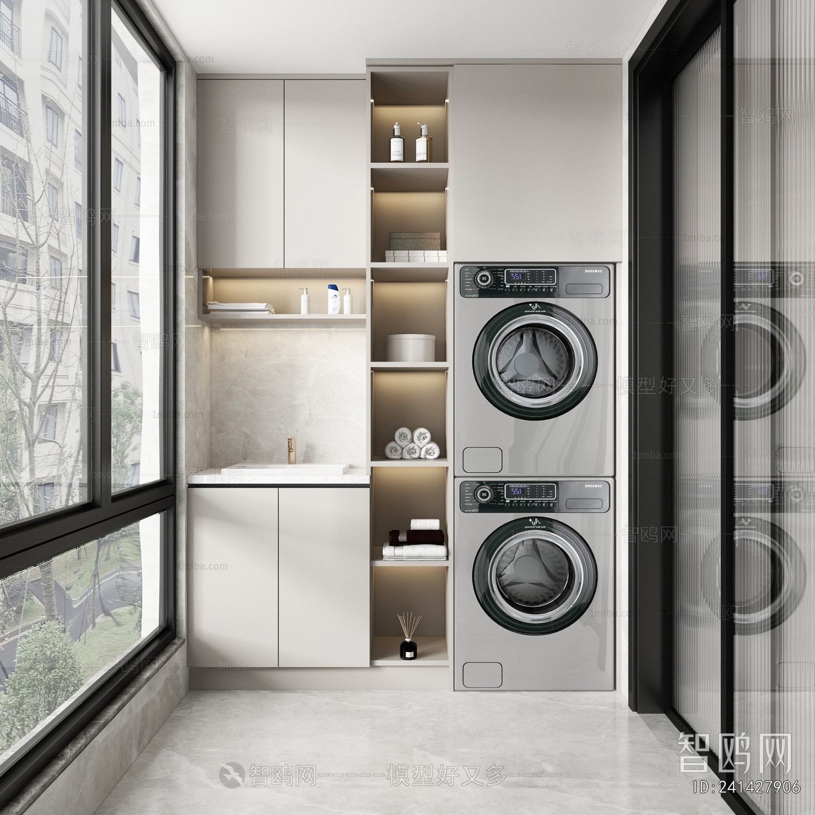 Modern Balcony Laundry Room