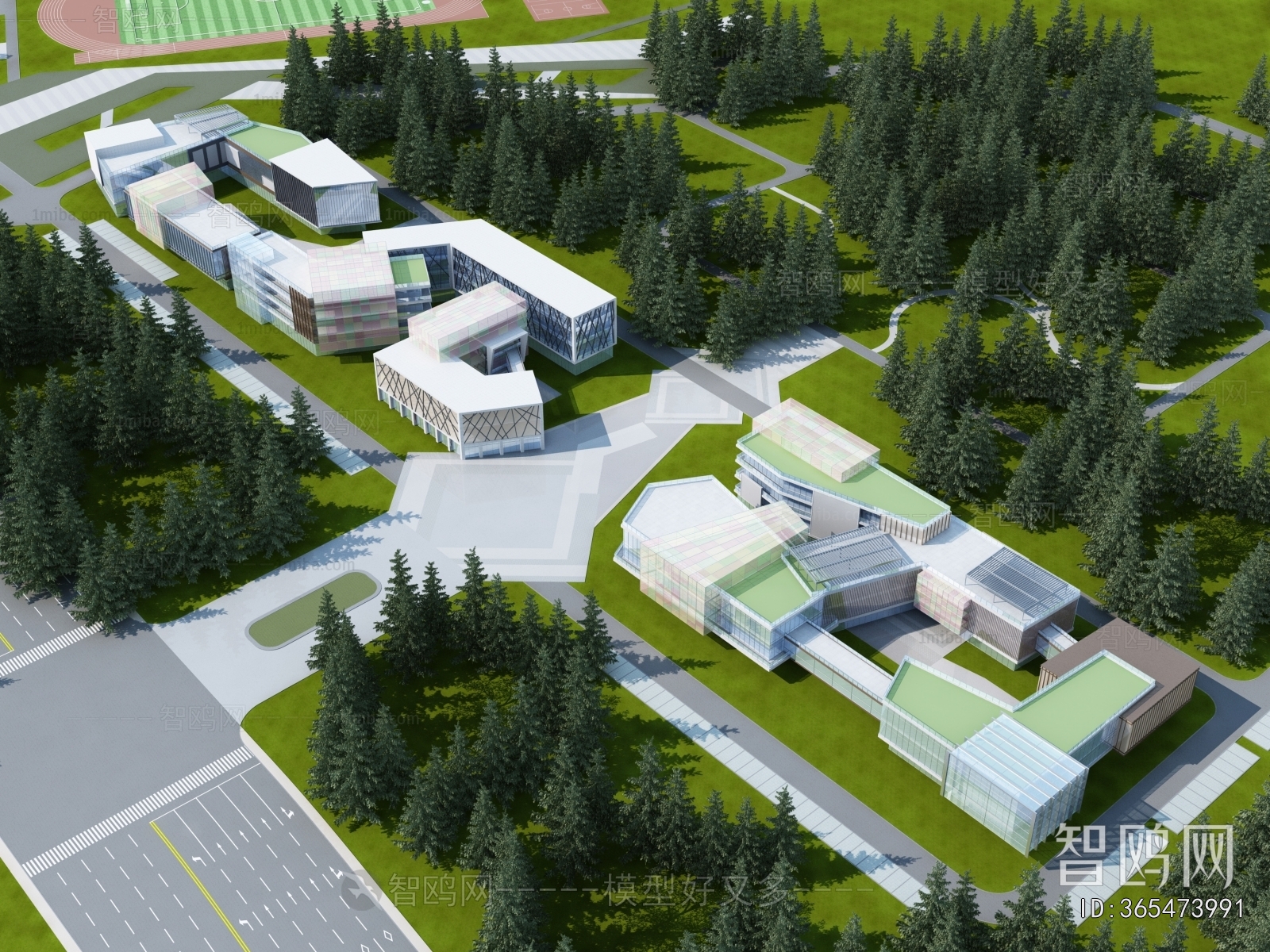 Modern Architectural Bird's-eye View Planning