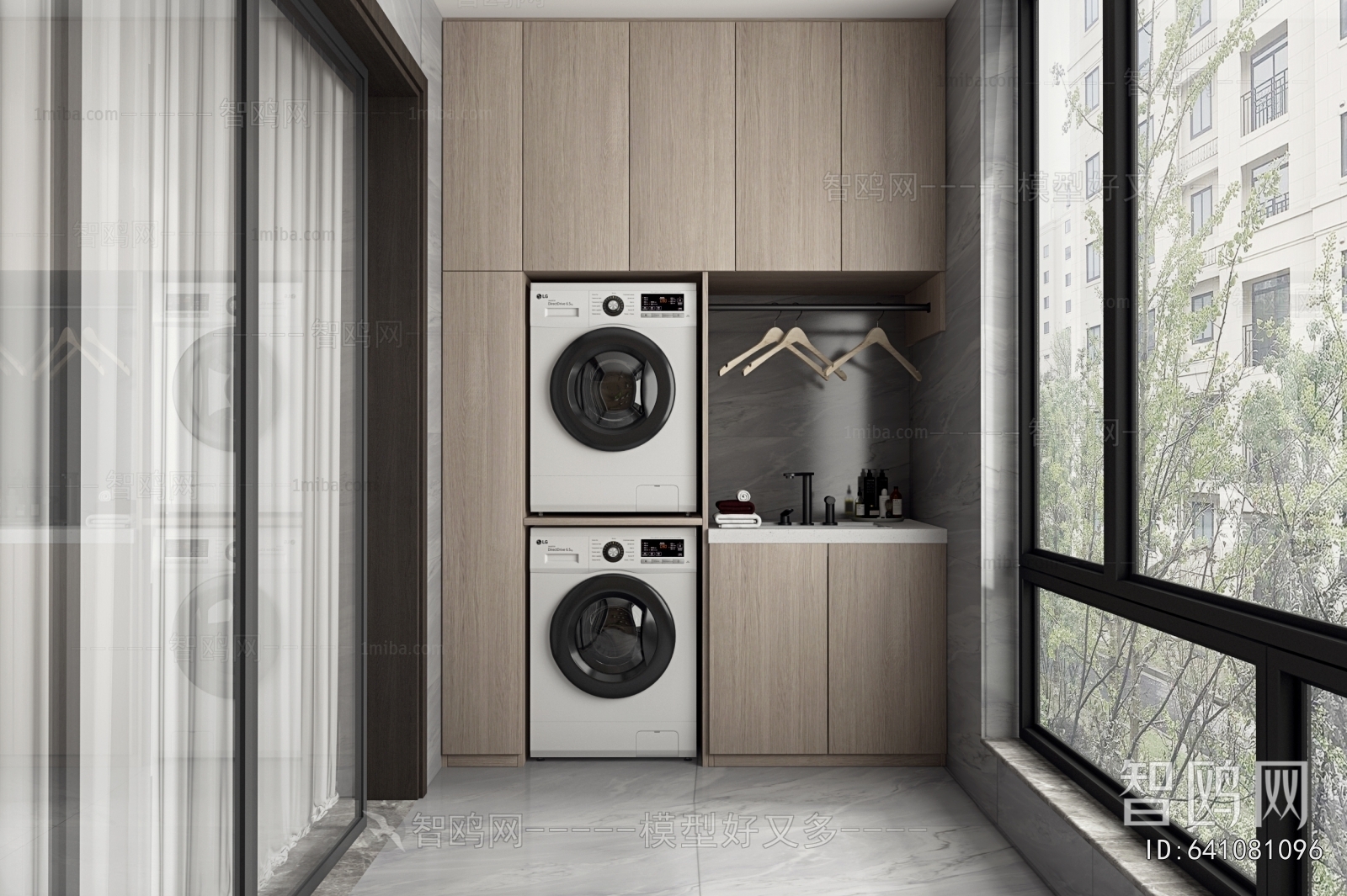 Modern Balcony Laundry Room
