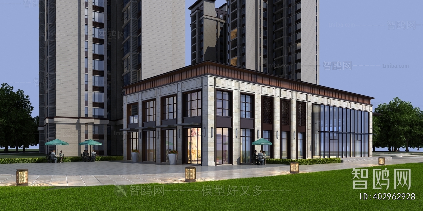 New Chinese Style Appearance Of Commercial Building