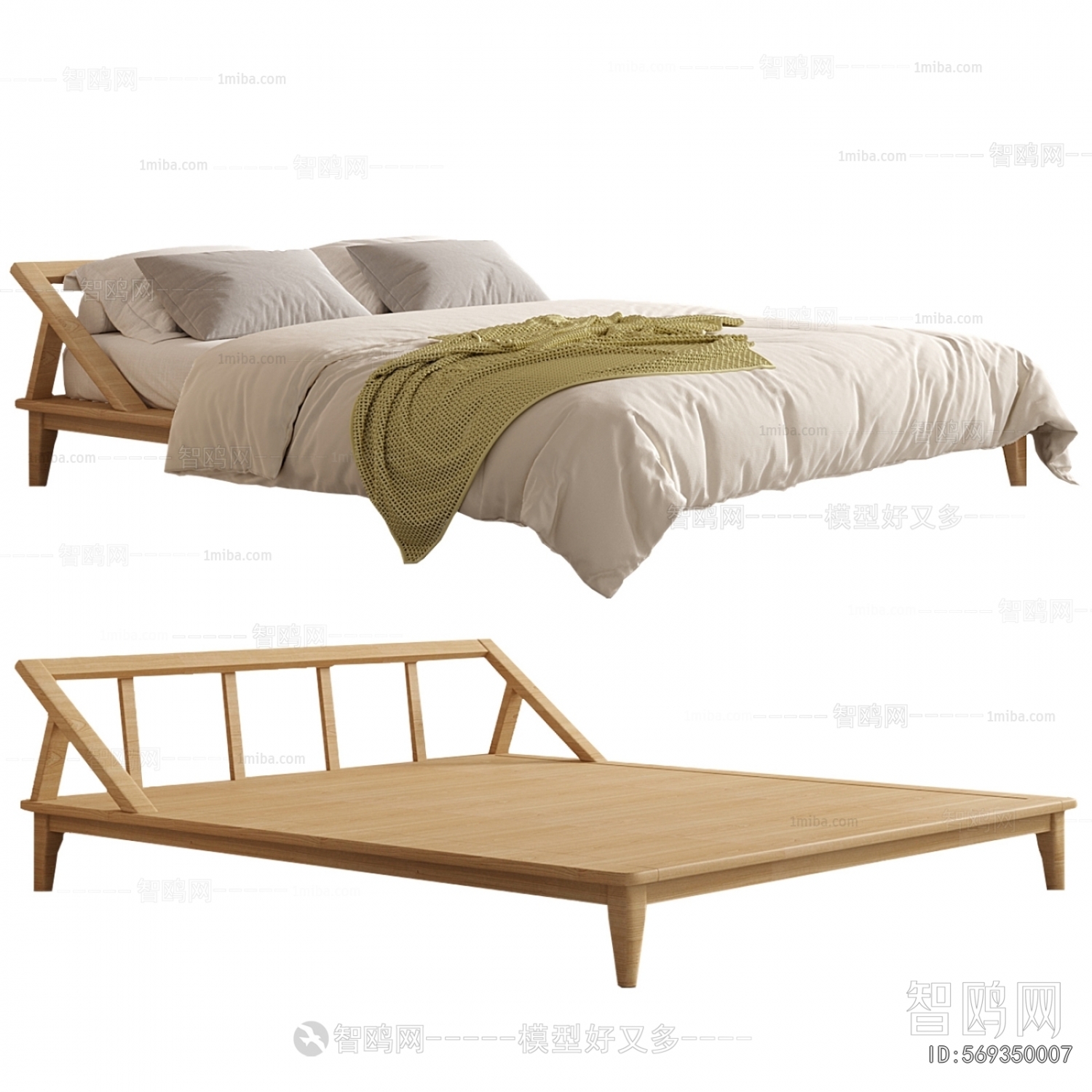 Wabi-sabi Style Double Bed