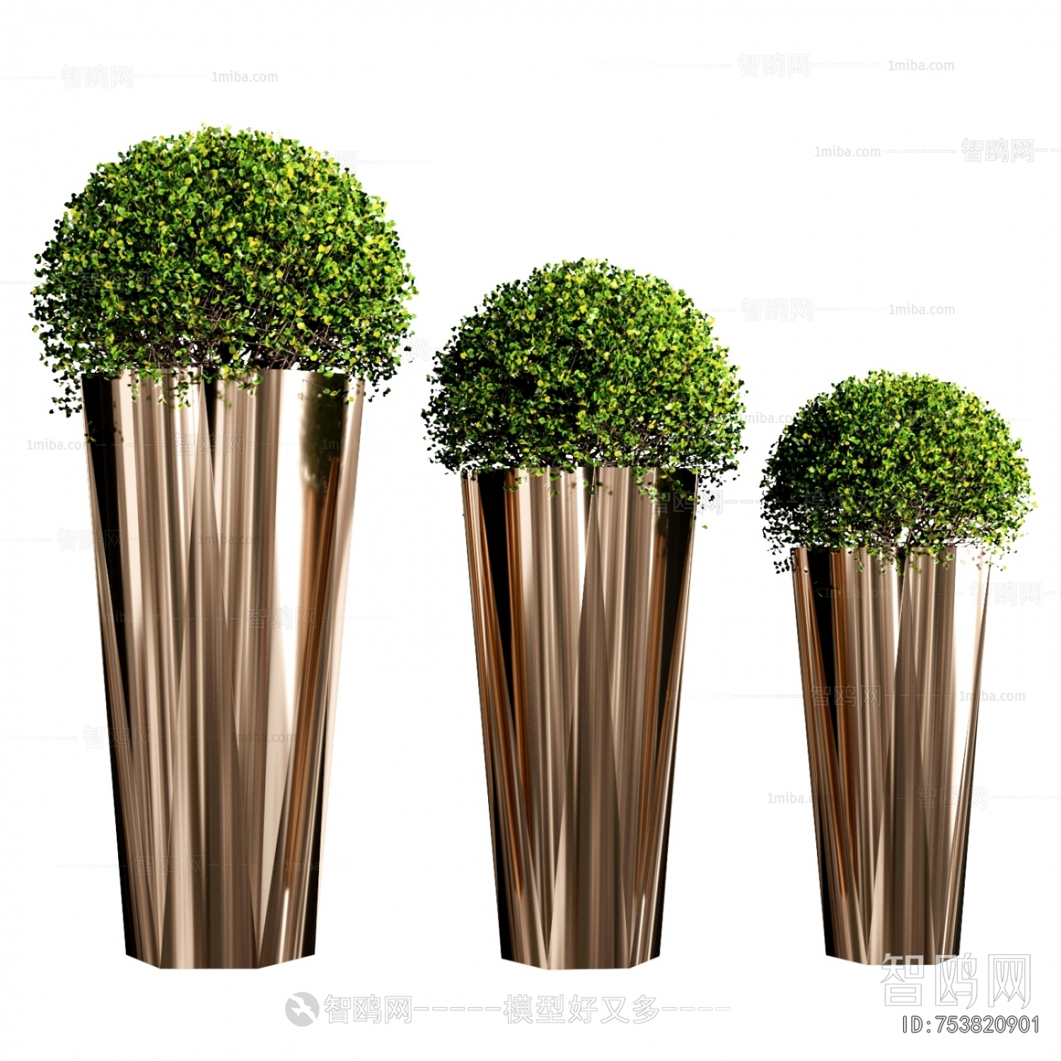 Modern Potted Green Plant