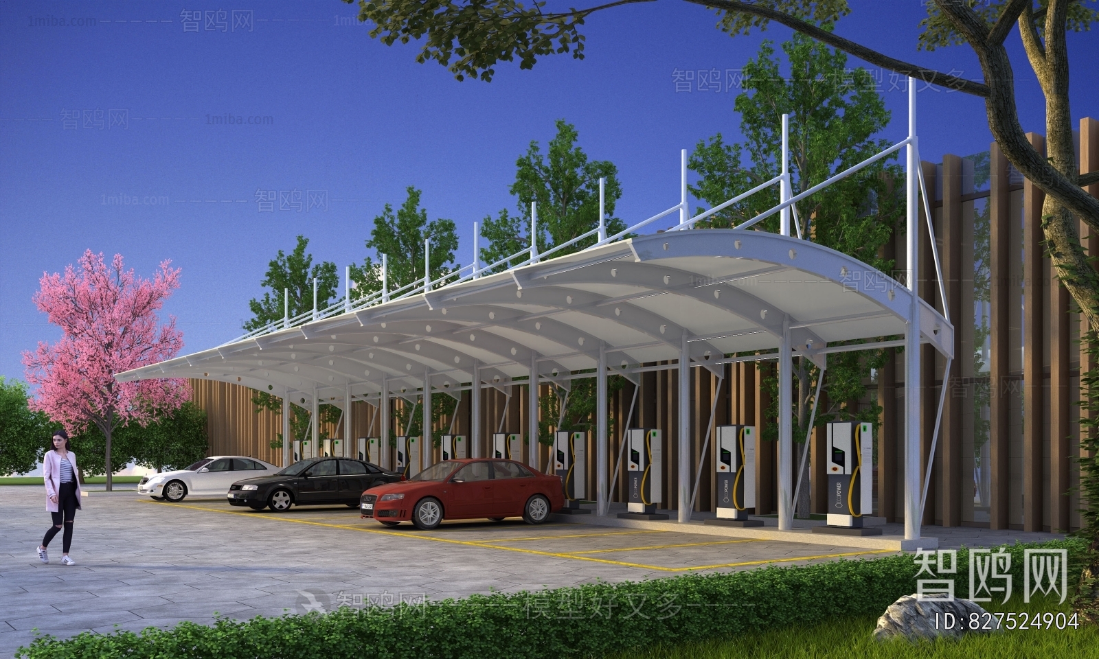 Modern Outdoor Parking Lot