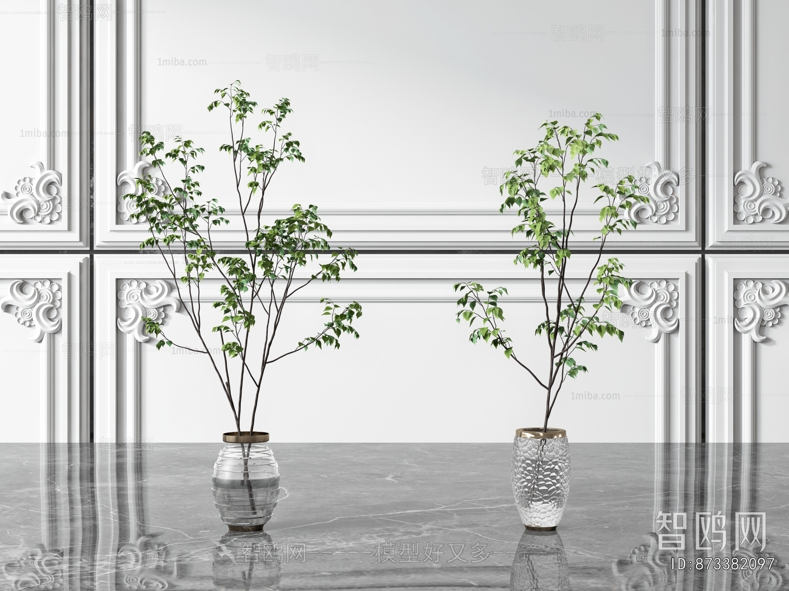 Modern Potted Green Plant