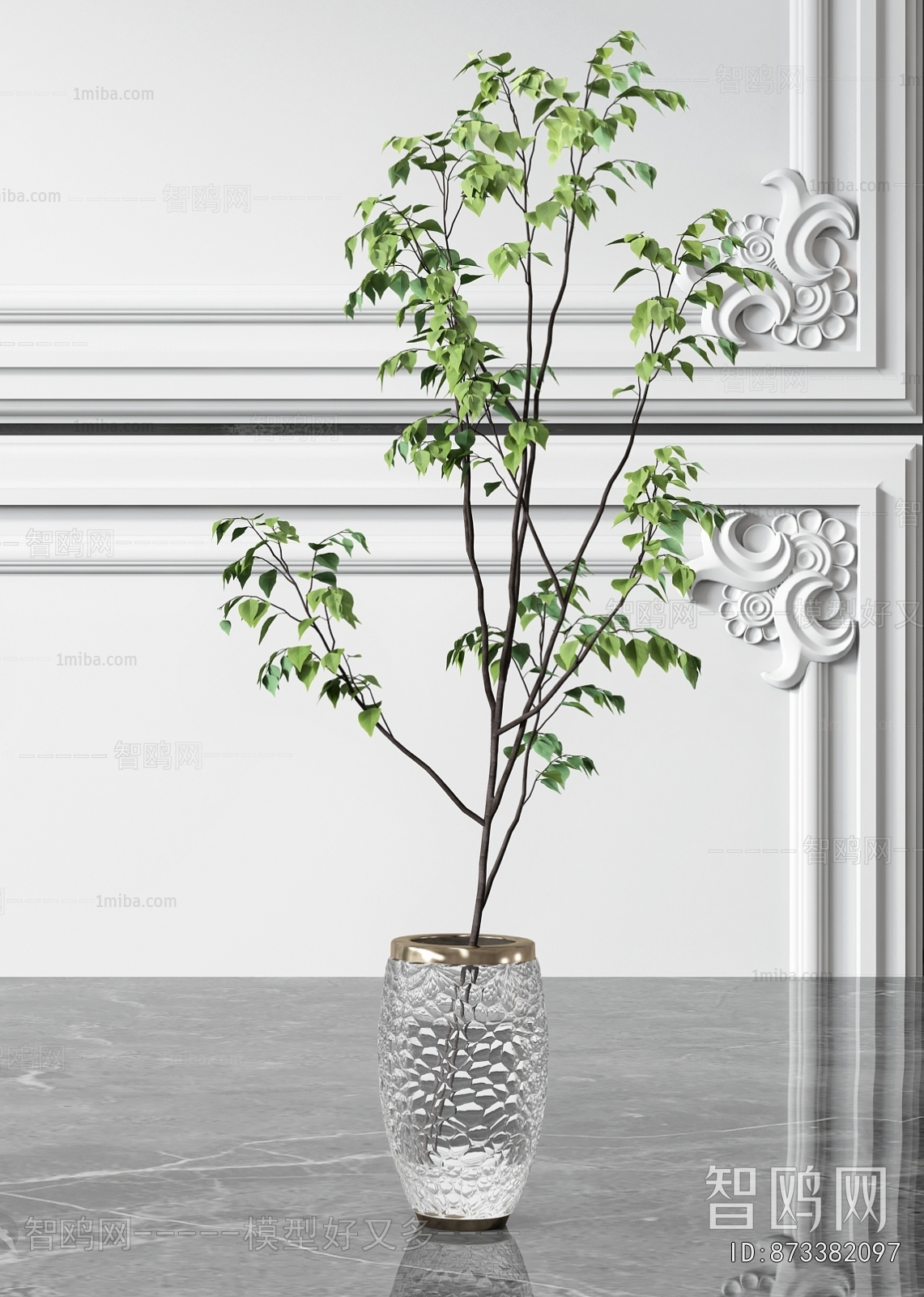 Modern Potted Green Plant