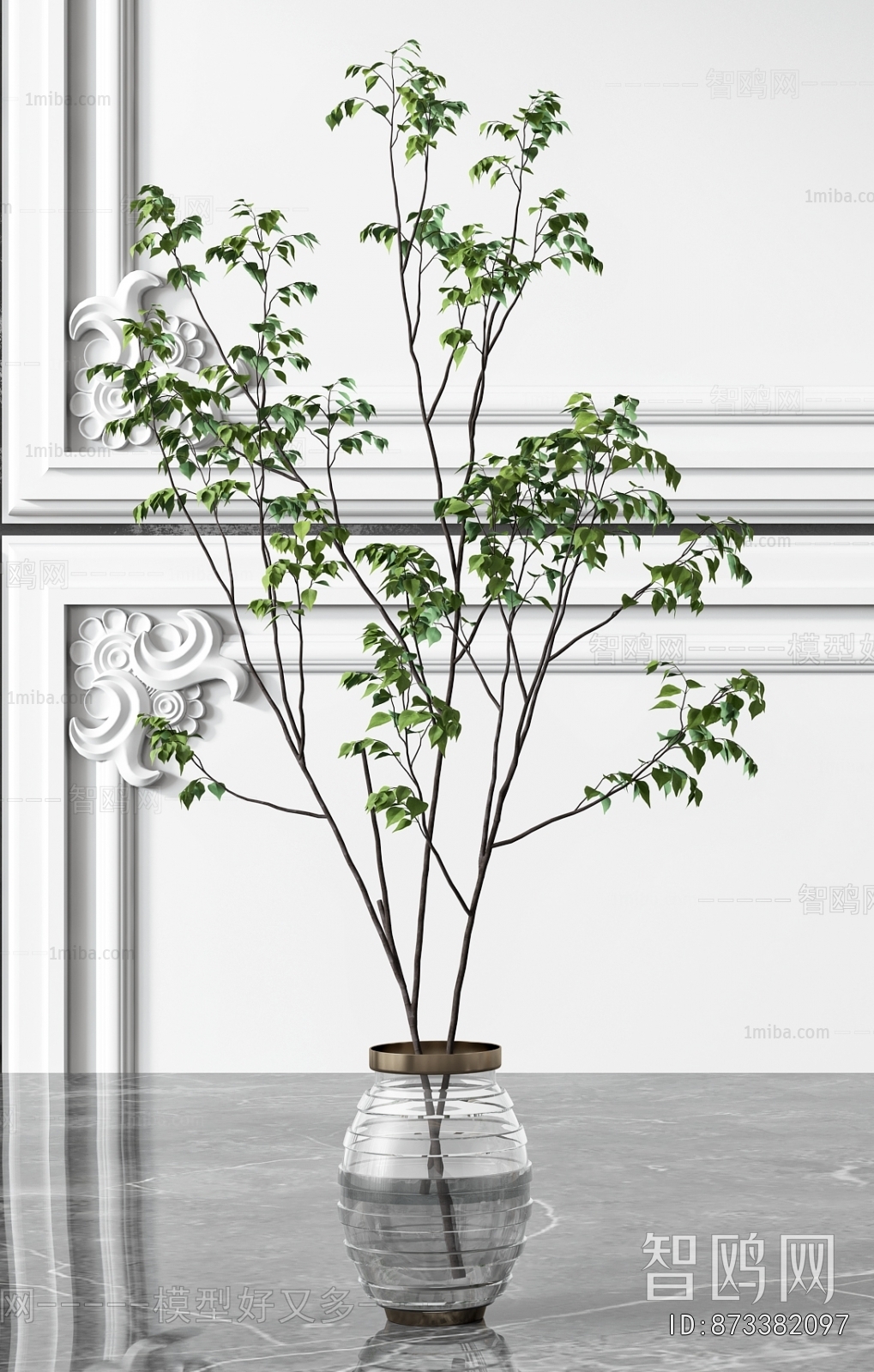 Modern Potted Green Plant