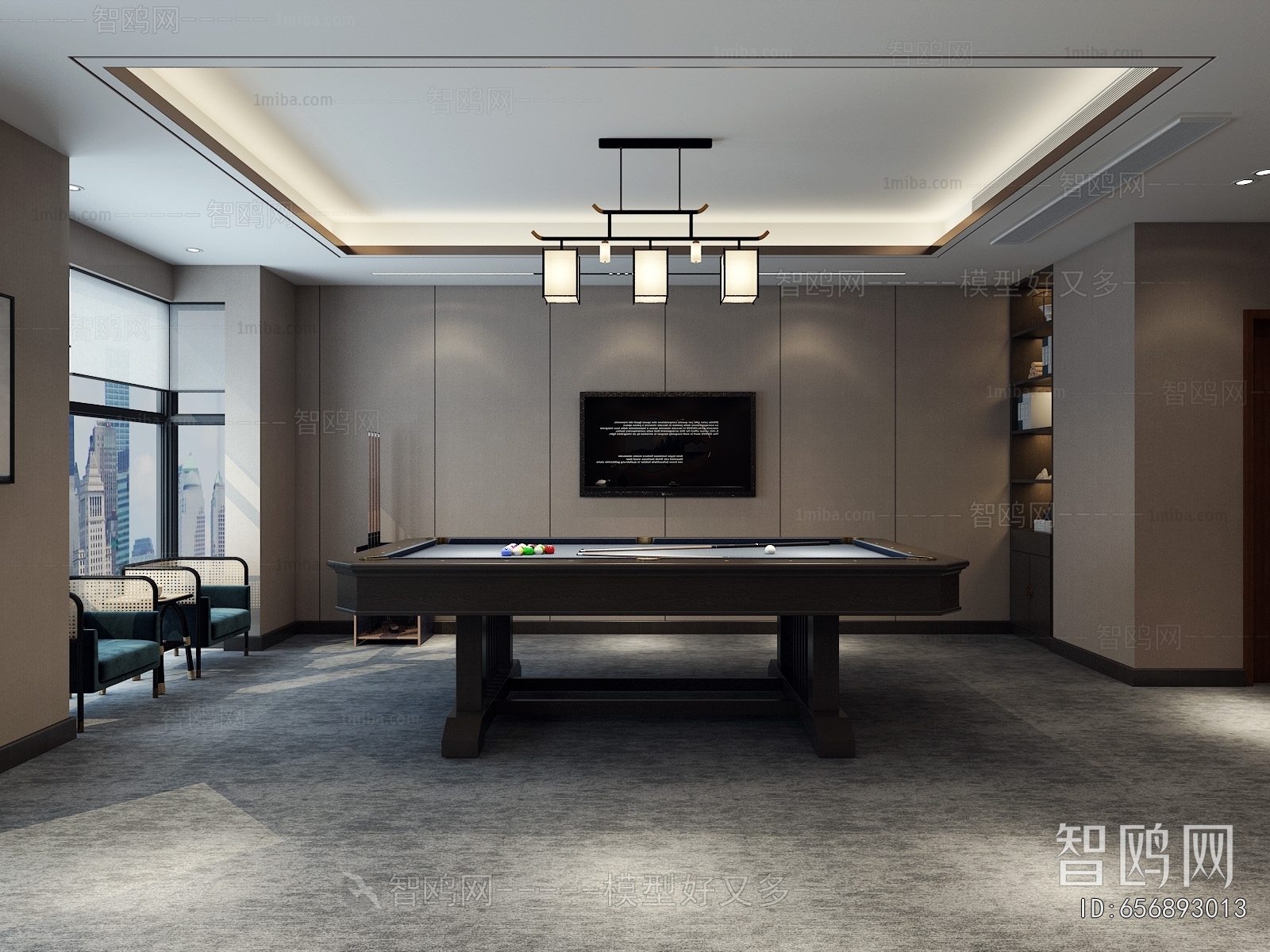 Chinese Style Billiard Room