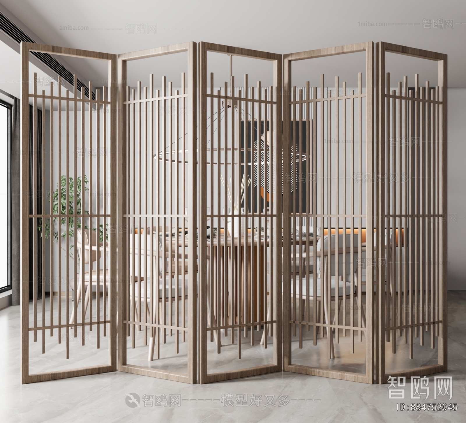 New Chinese Style Wooden Screen Partition