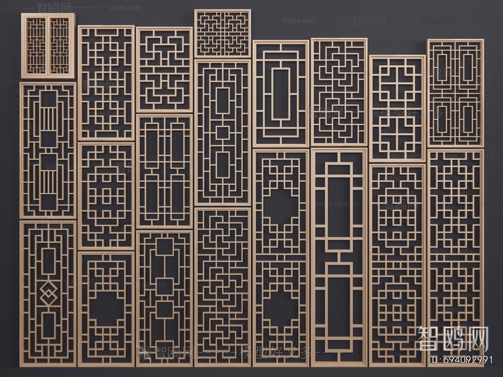 New Chinese Style Wooden Screen Partition