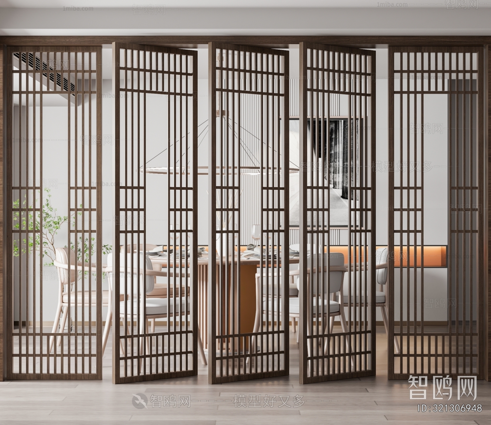 New Chinese Style Wooden Screen Partition