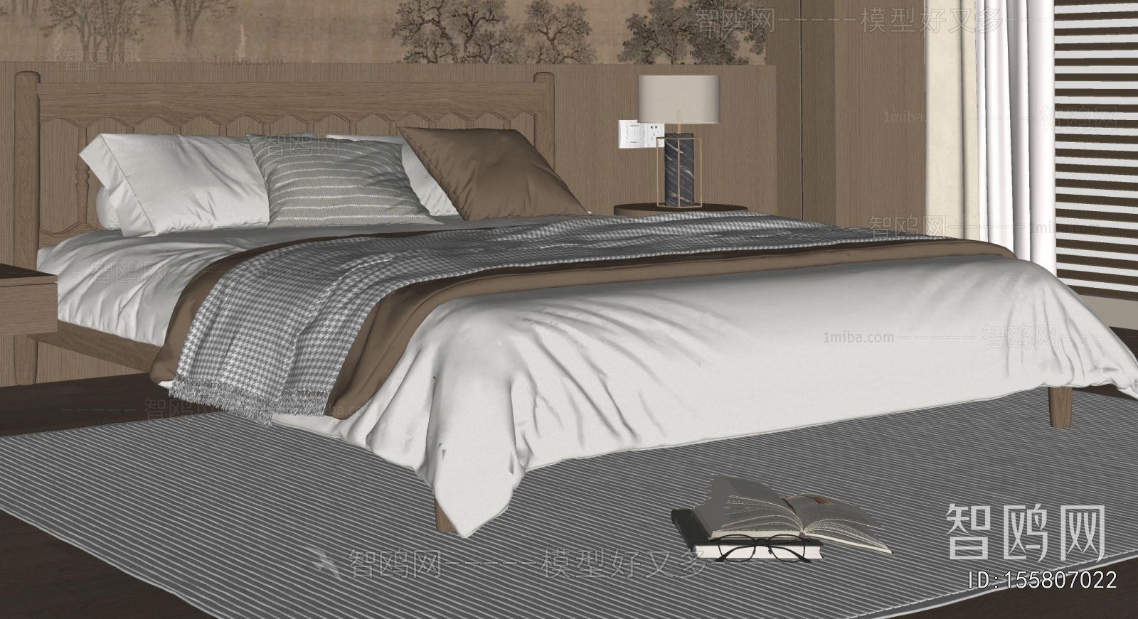 New Chinese Style Double Bed