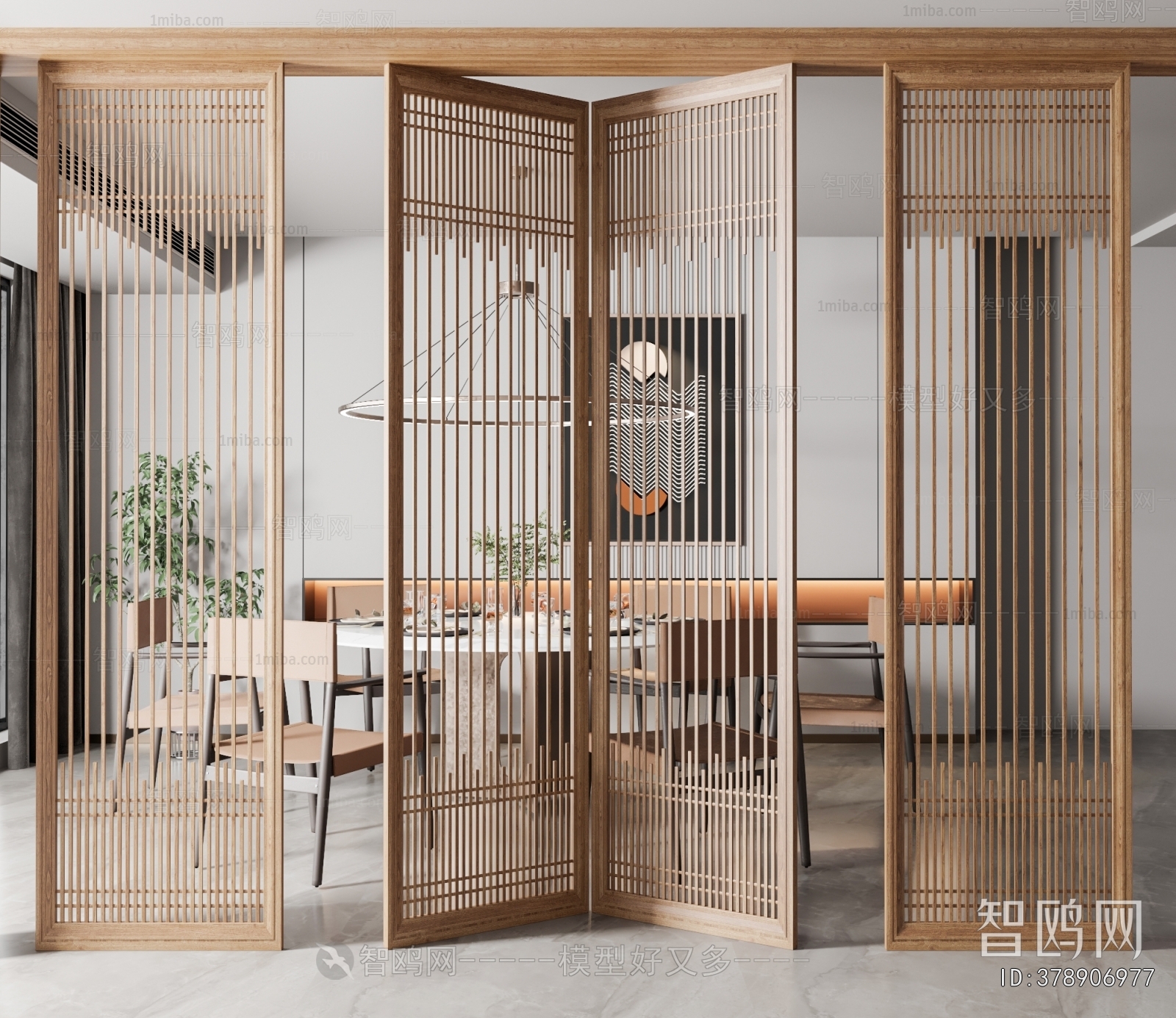 New Chinese Style Wooden Screen Partition