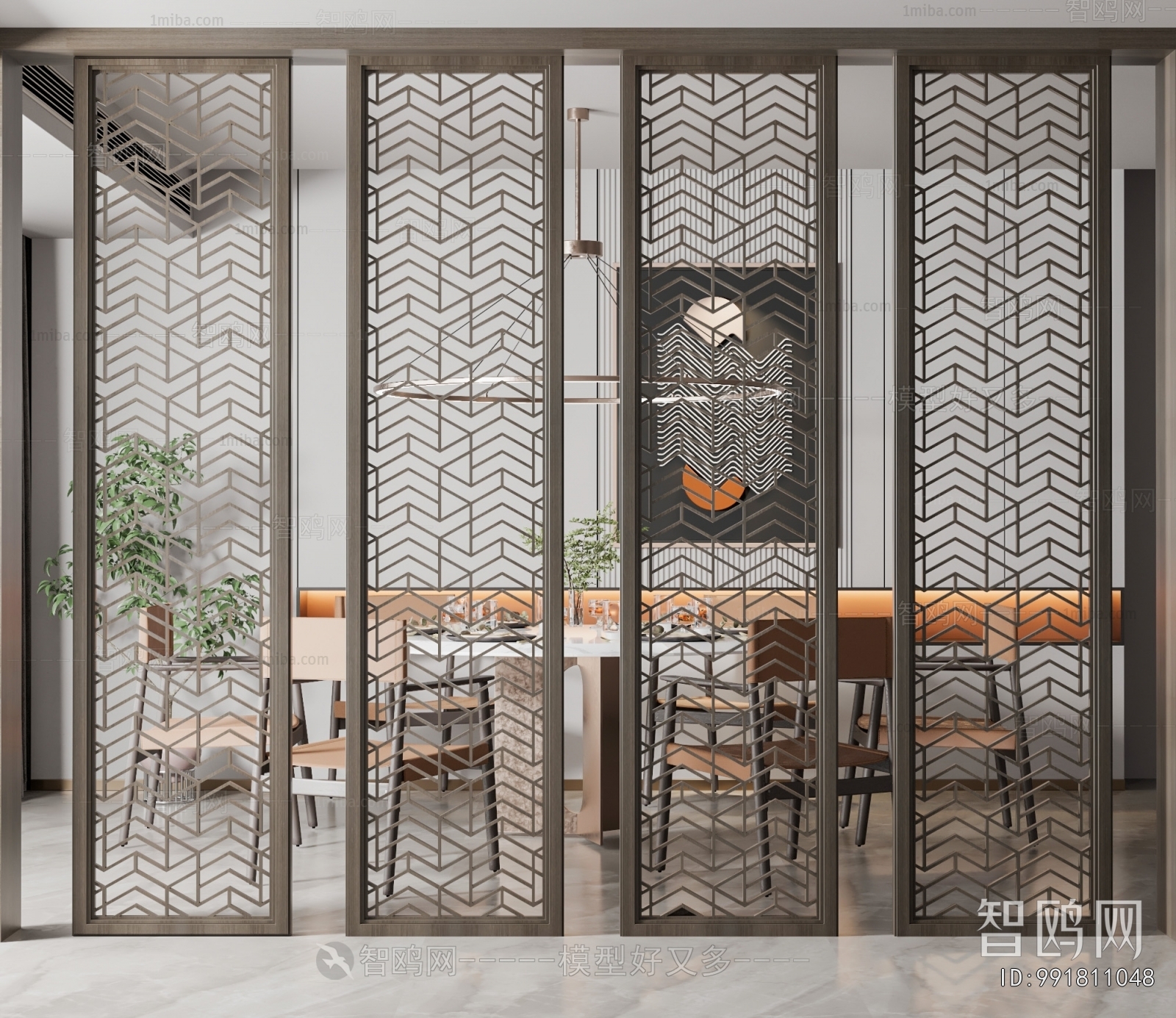 New Chinese Style Wooden Screen Partition