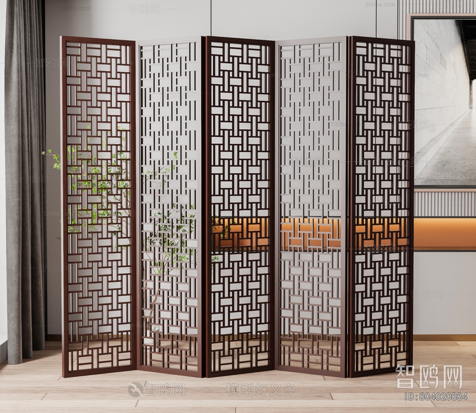 New Chinese Style Wooden Screen Partition