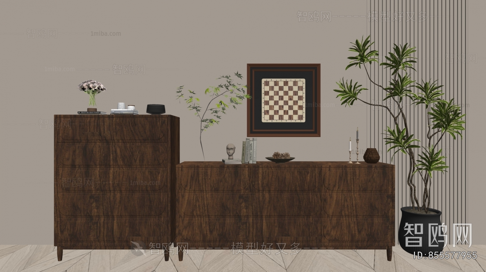 Wabi-sabi Style Side Cabinet