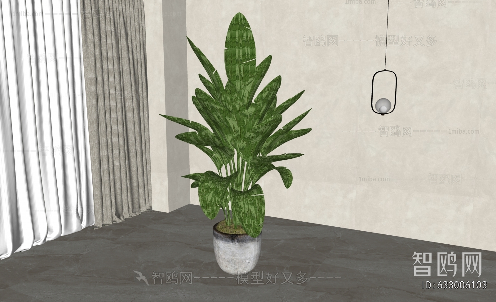Modern Ground Green Plant Potted Plants