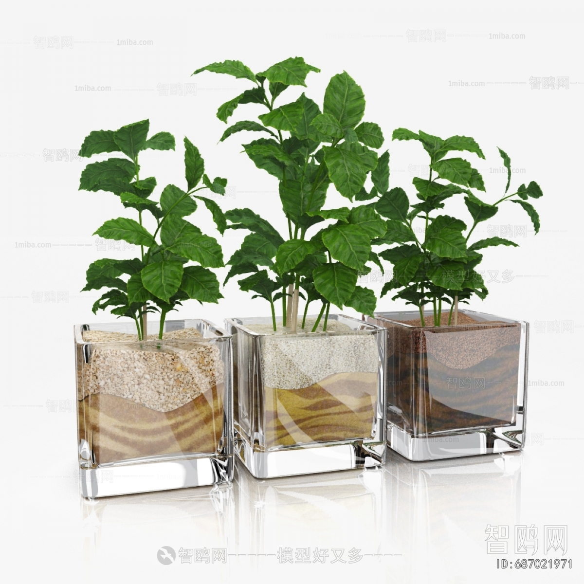 Modern Potted Green Plant