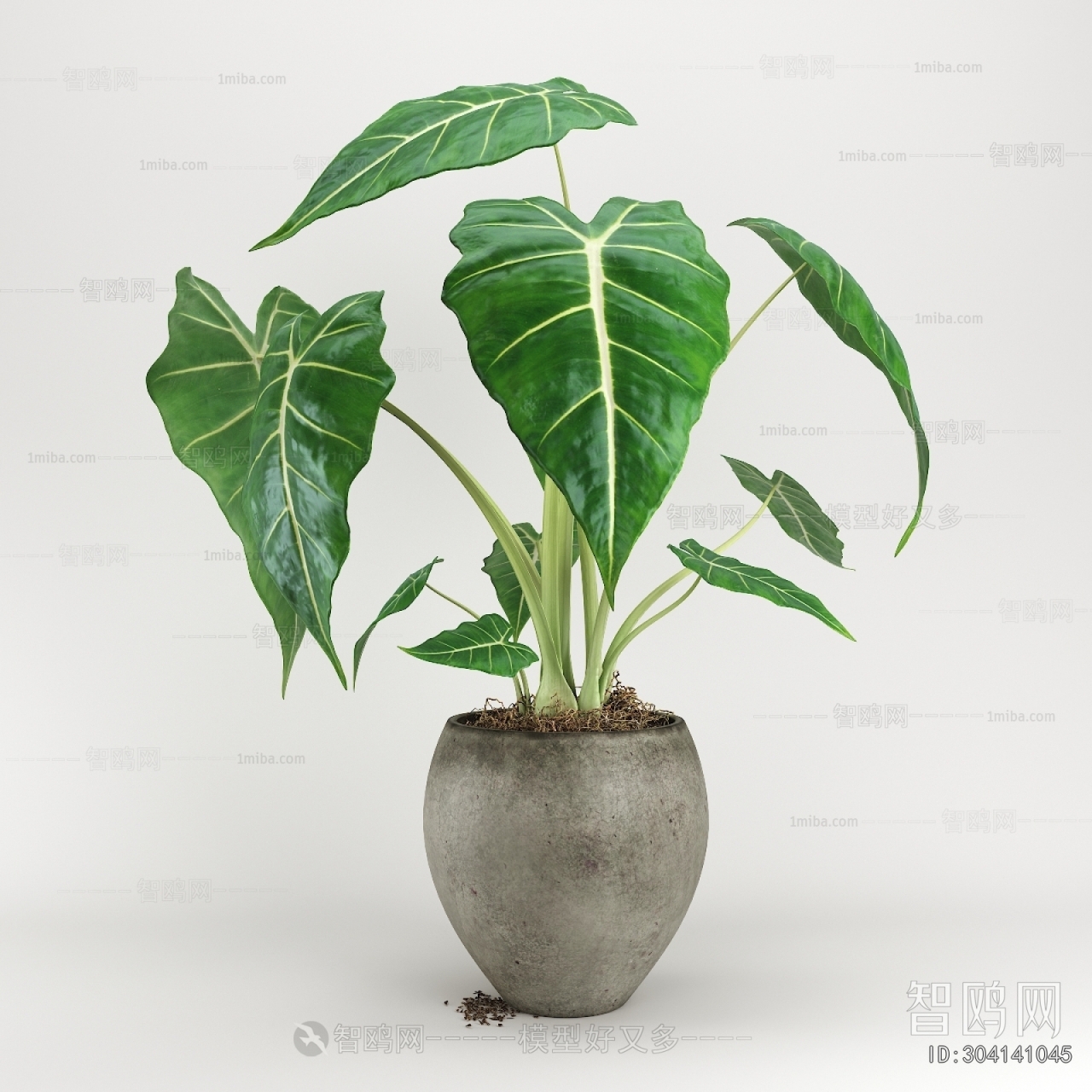 Modern Potted Green Plant