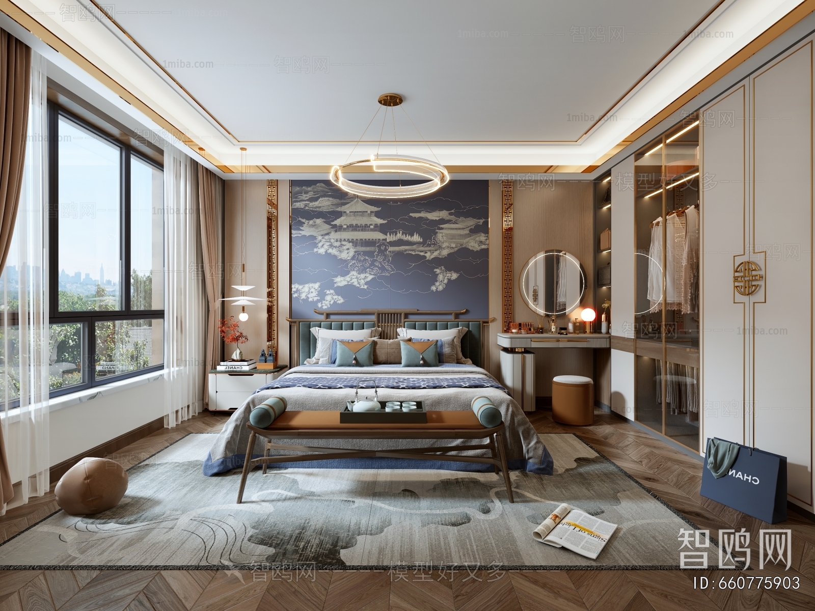 New Chinese Style Bedroom