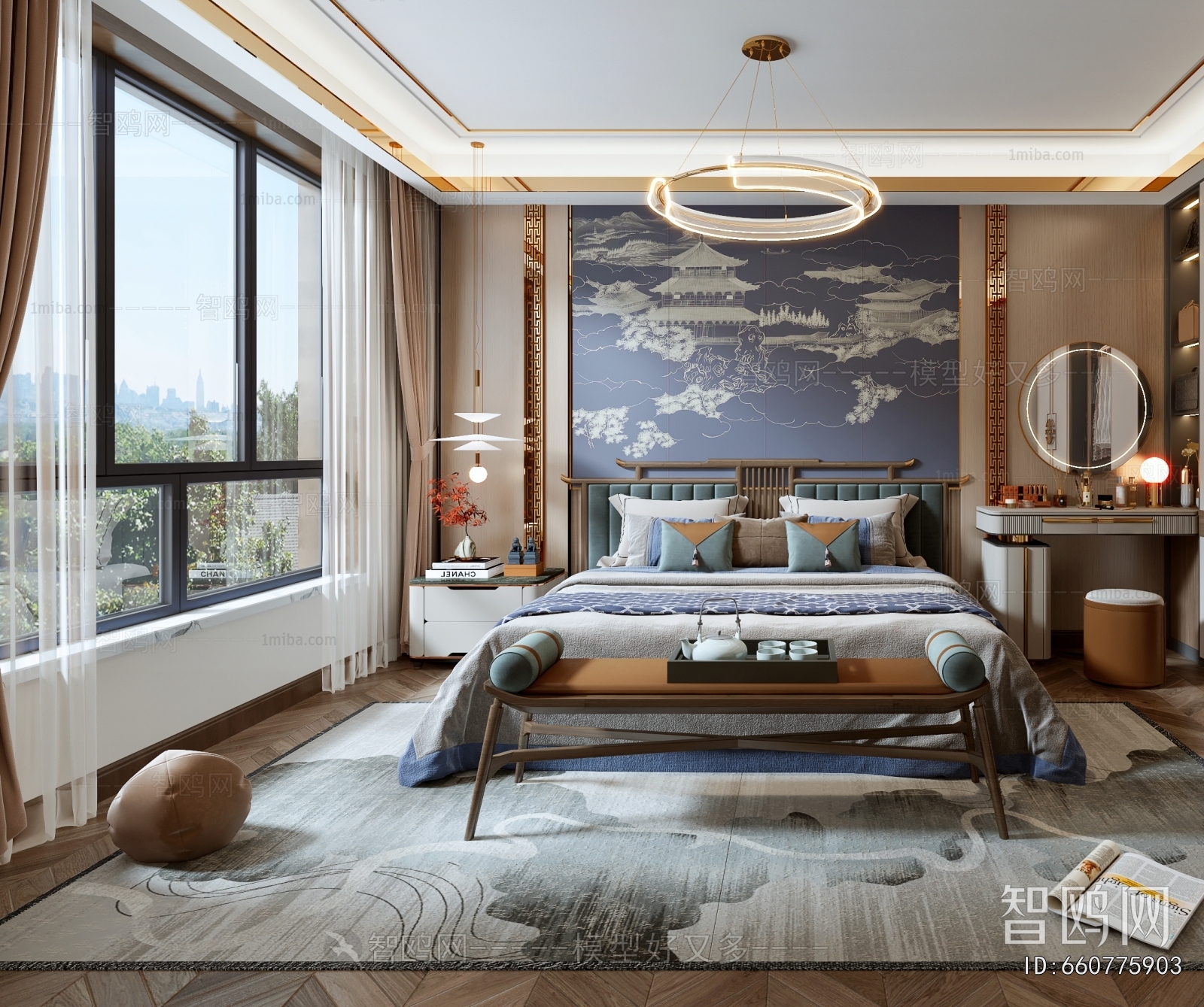 New Chinese Style Bedroom