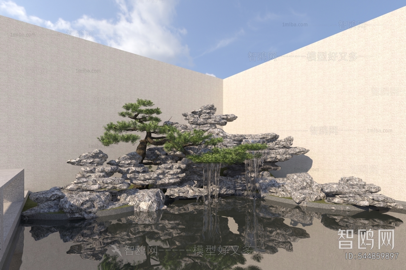 New Chinese Style Rockery Waterscape