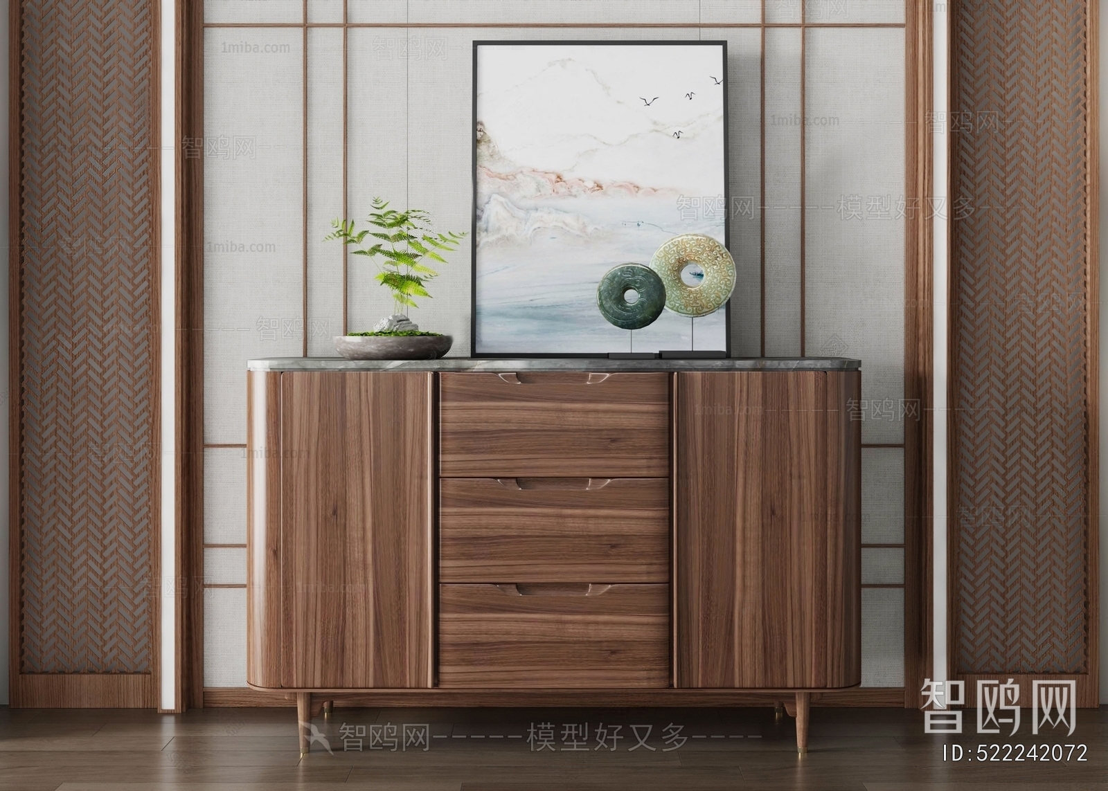 New Chinese Style Side Cabinet