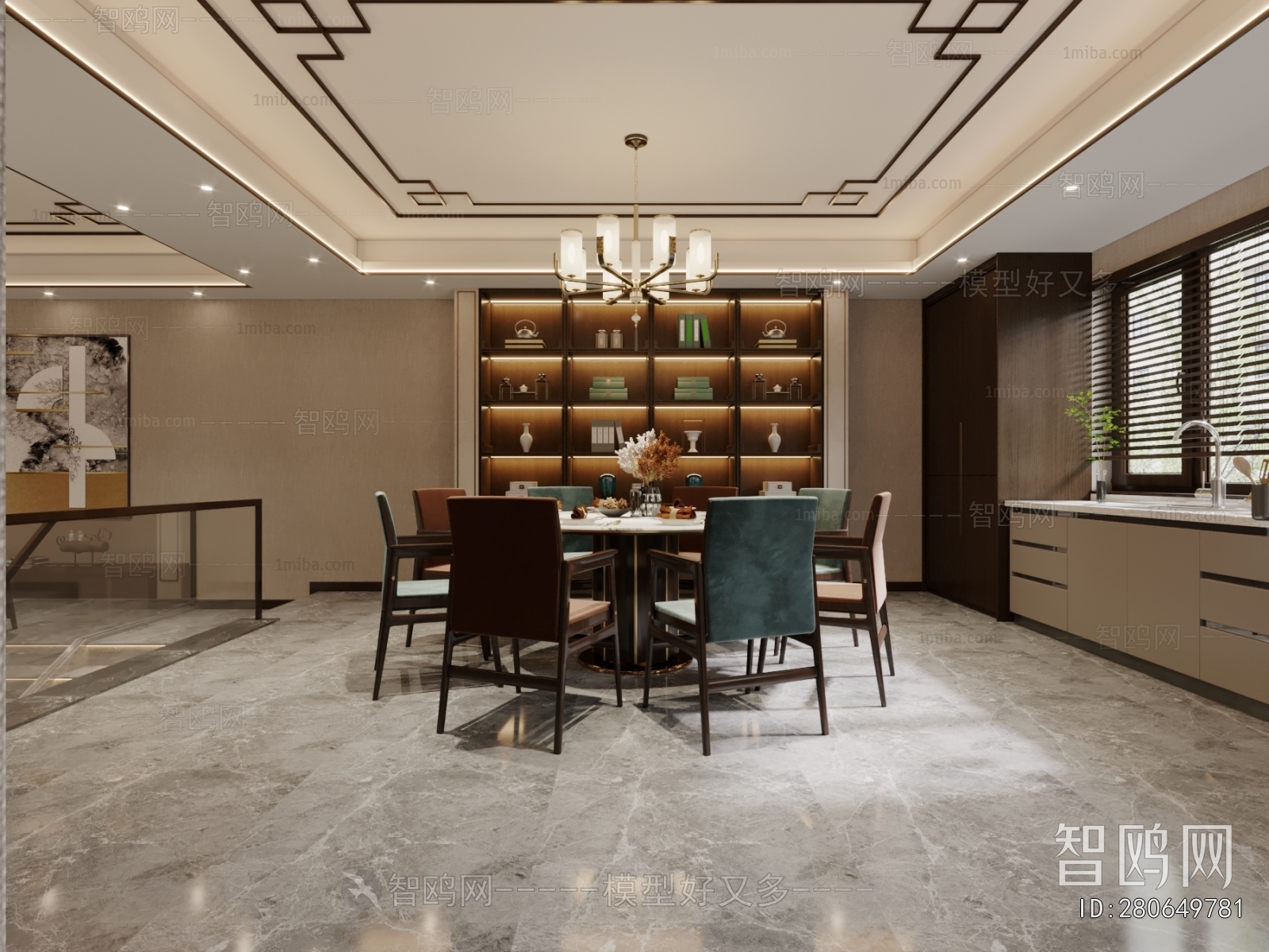 New Chinese Style A Living Room