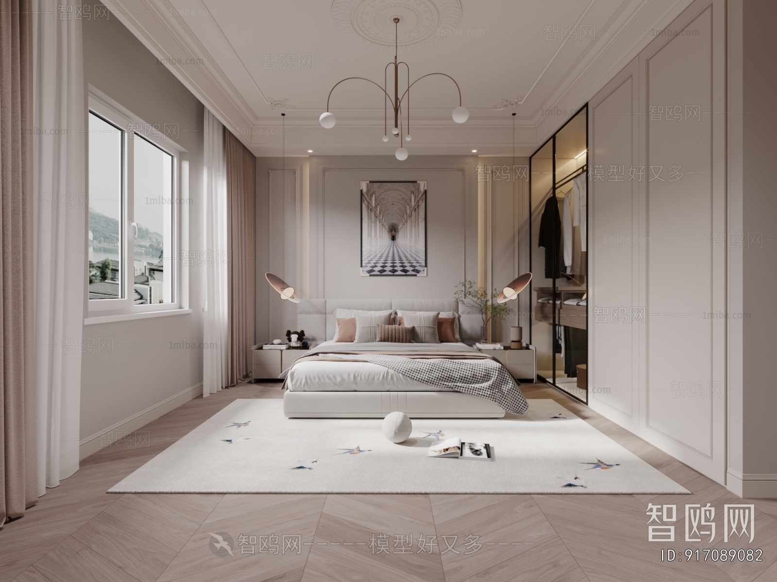 Simple European Style Bedroom