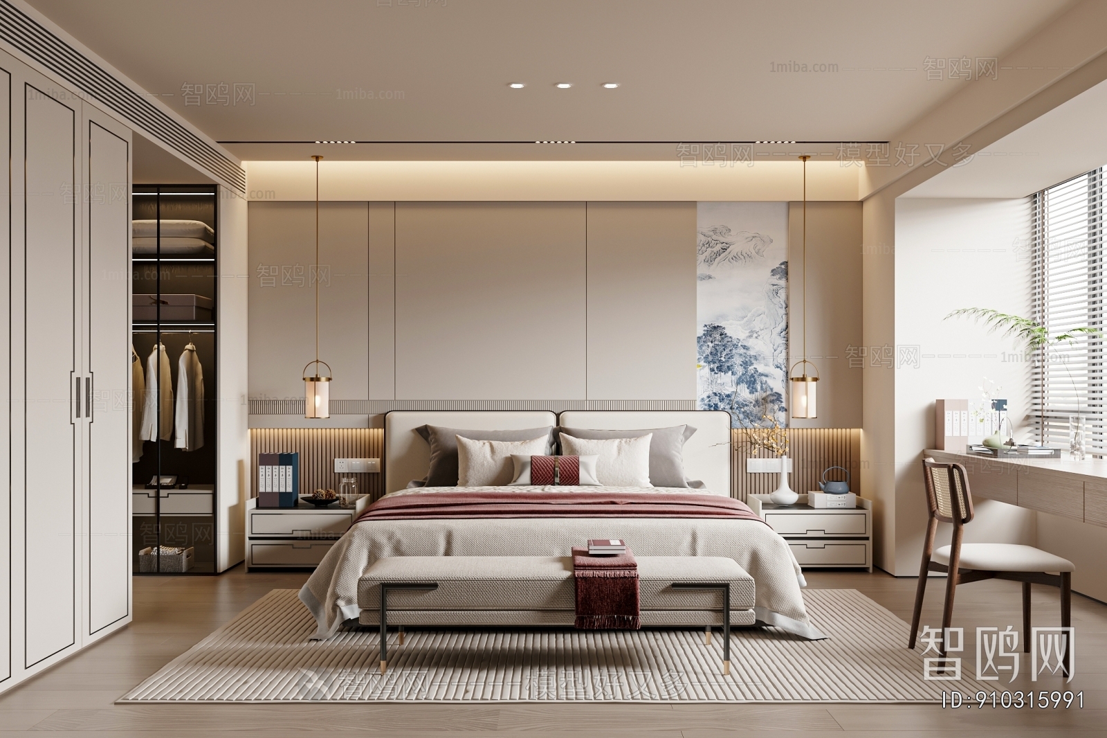 New Chinese Style Bedroom