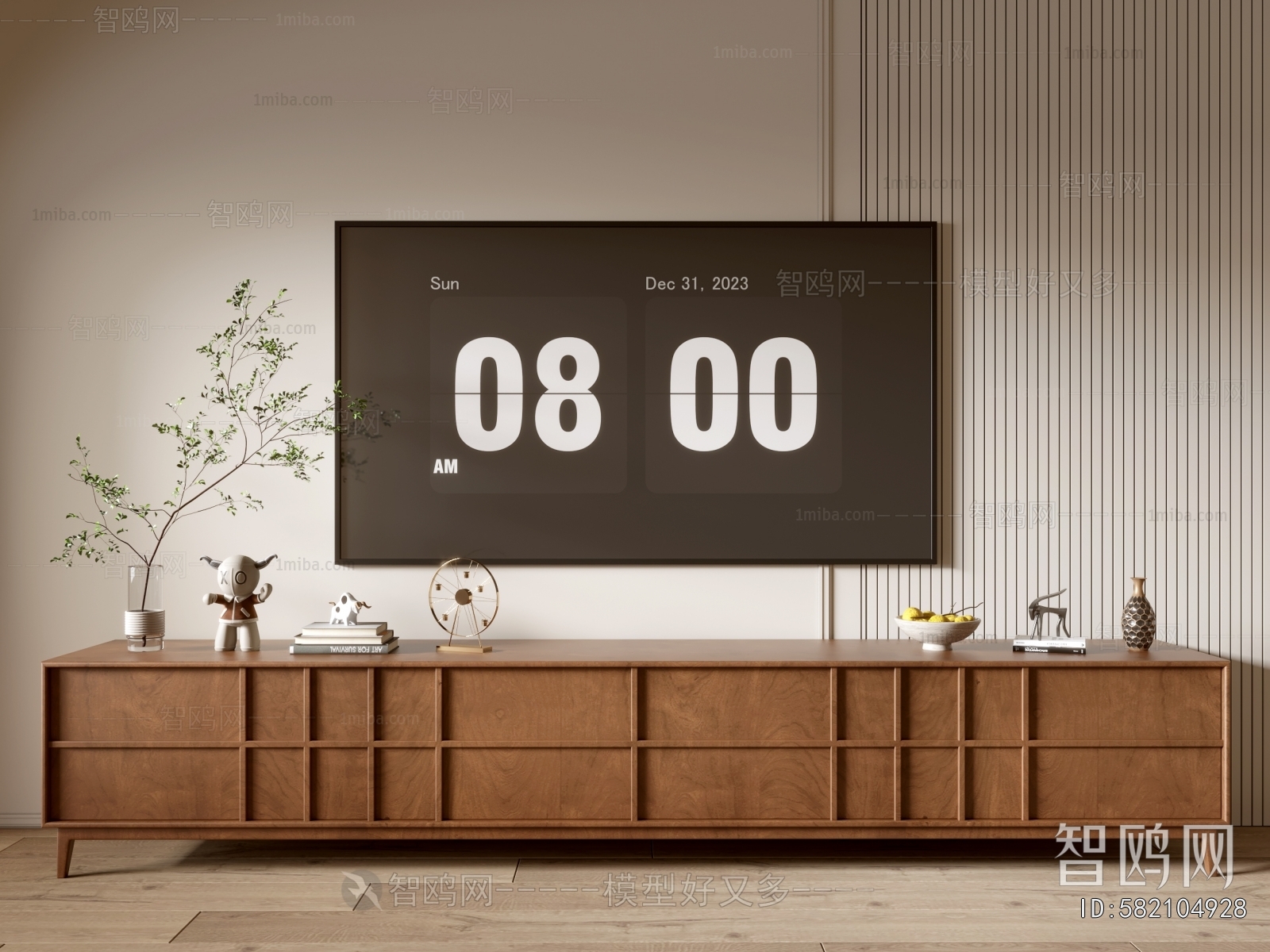 Wabi-sabi Style TV Cabinet