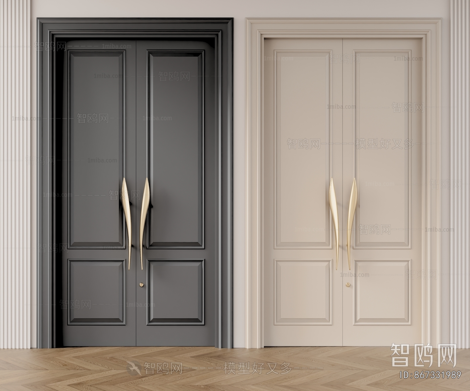 Simple European Style Double Door