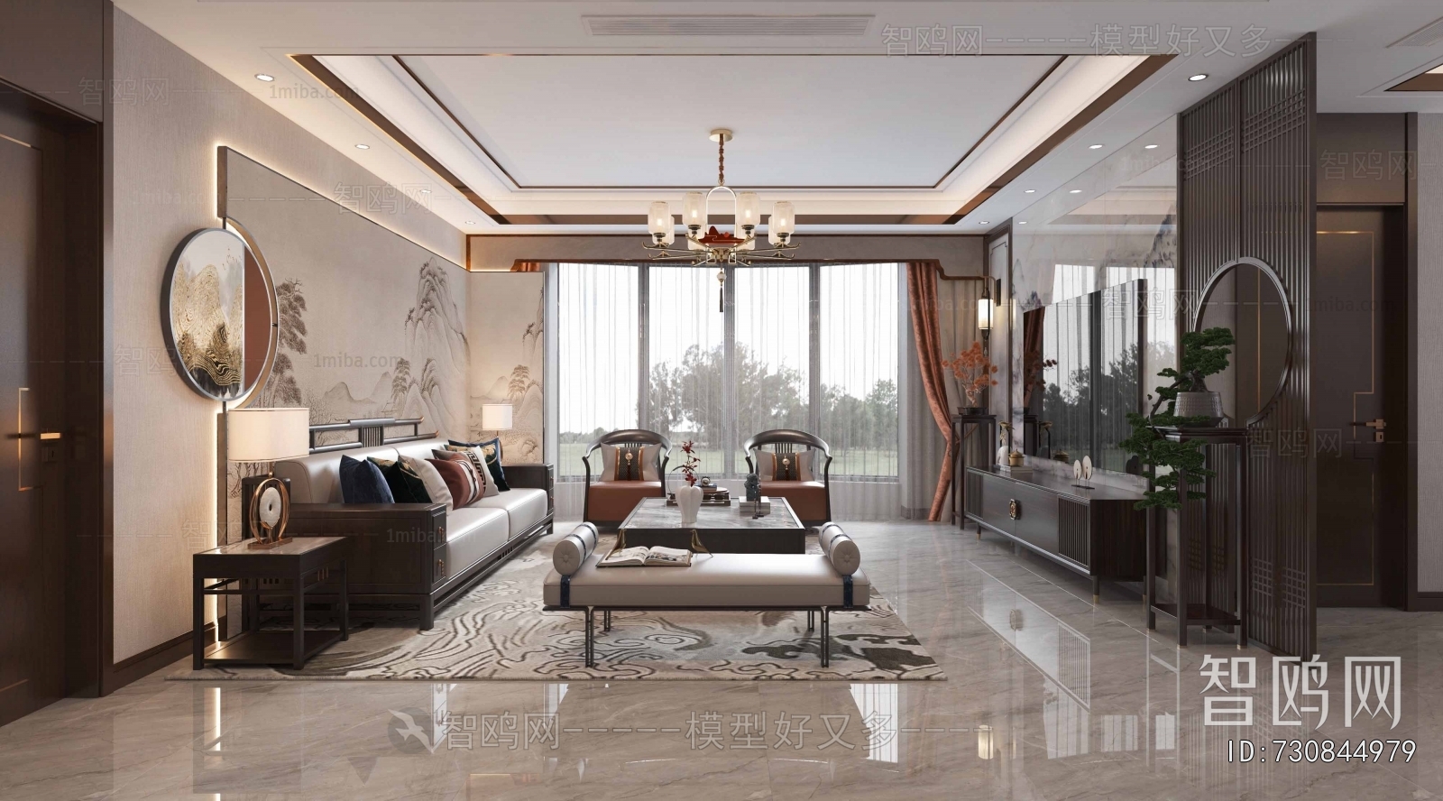 New Chinese Style A Living Room