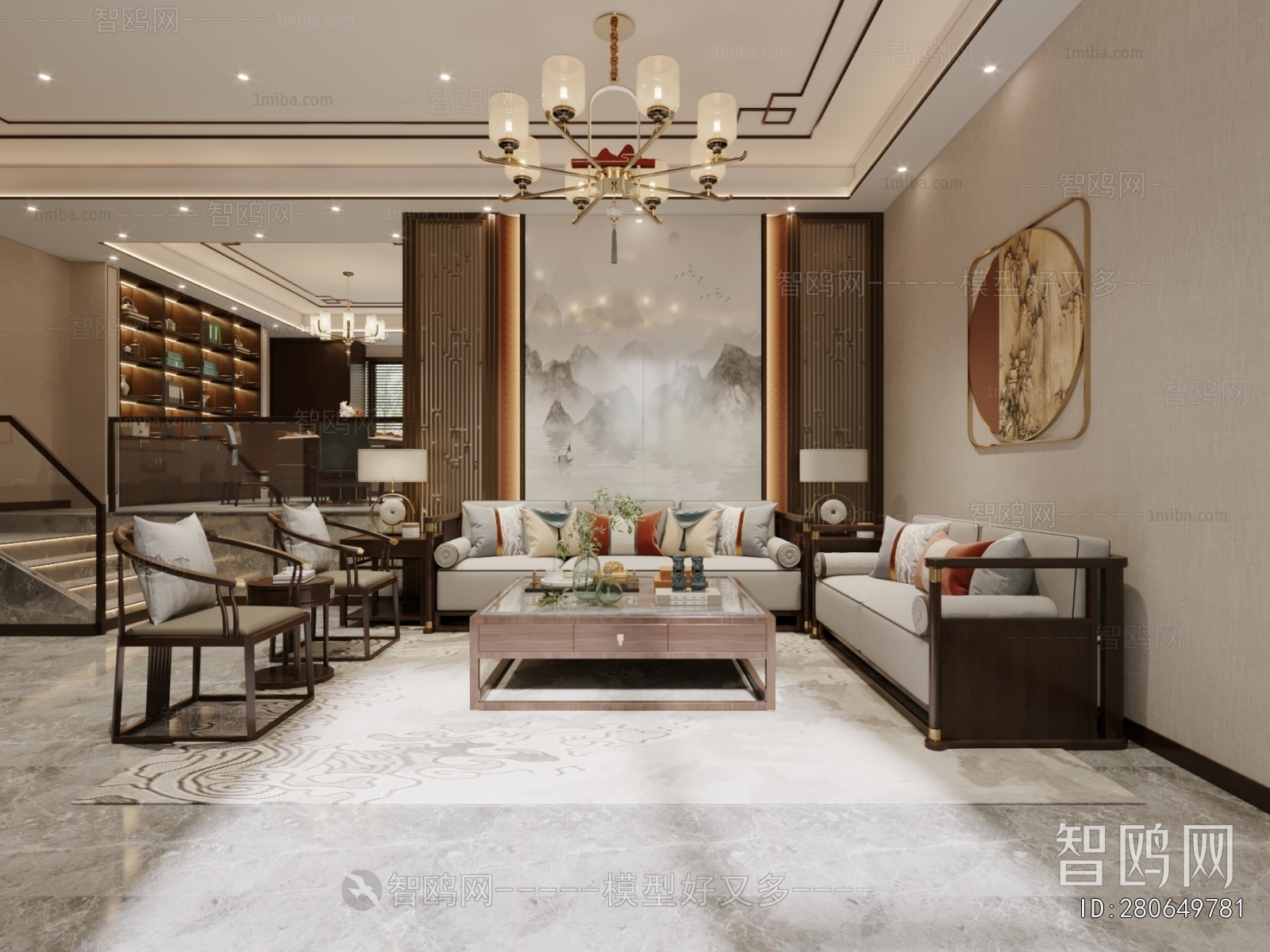 New Chinese Style A Living Room