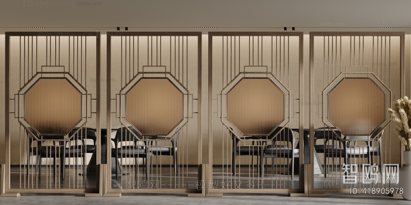 New Chinese Style Wooden Screen Partition