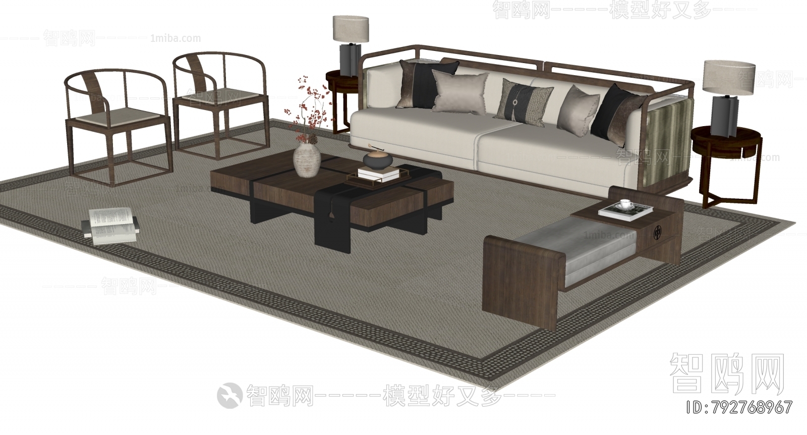 New Chinese Style Sofa Combination